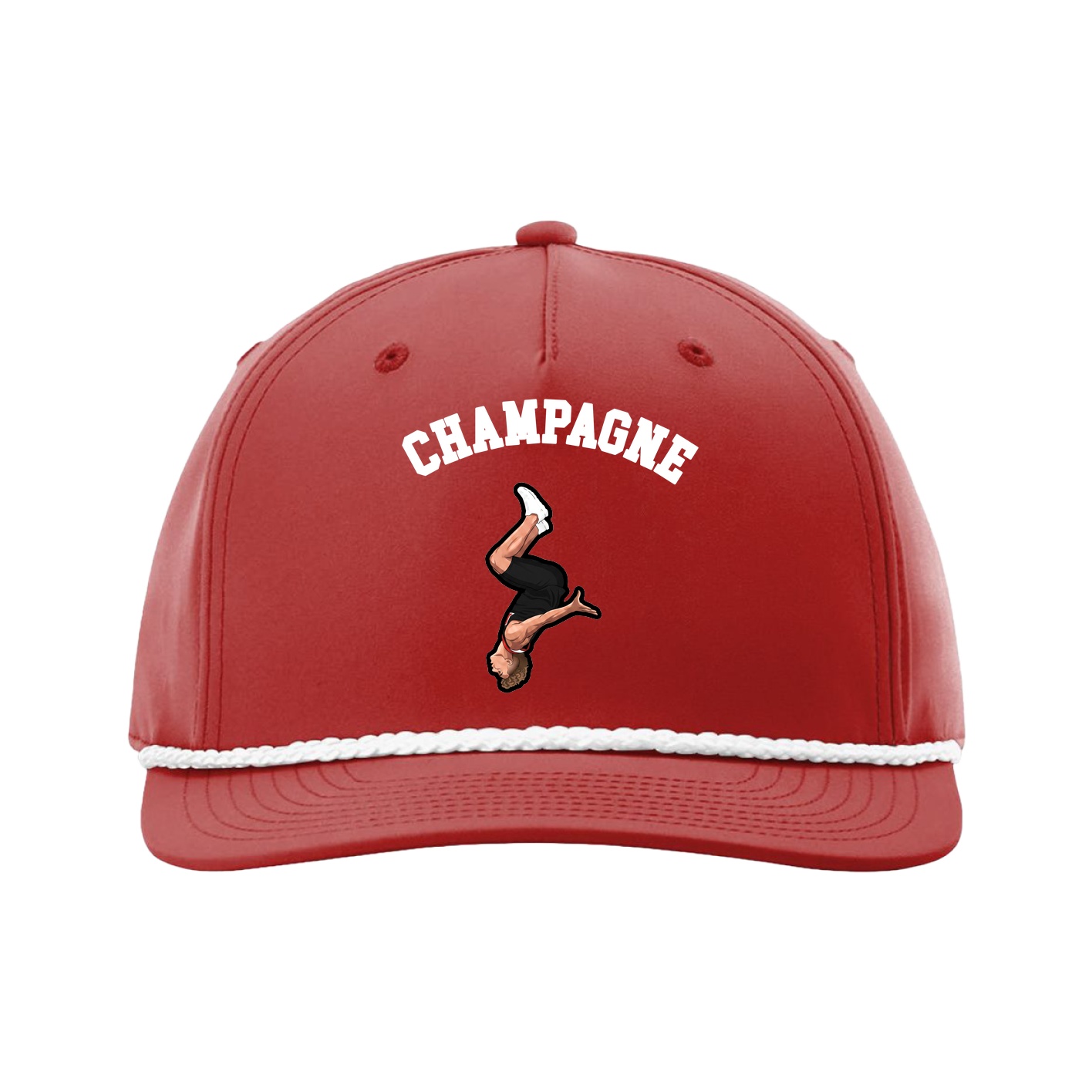 Five-Panel Classic Rope Cap — Shirsey Arch in Red