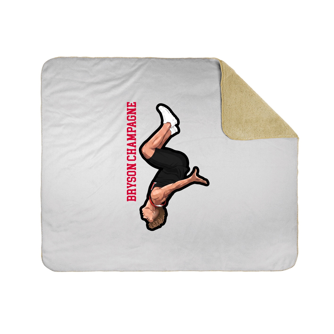 Throw Blanket — Name Vertical in White