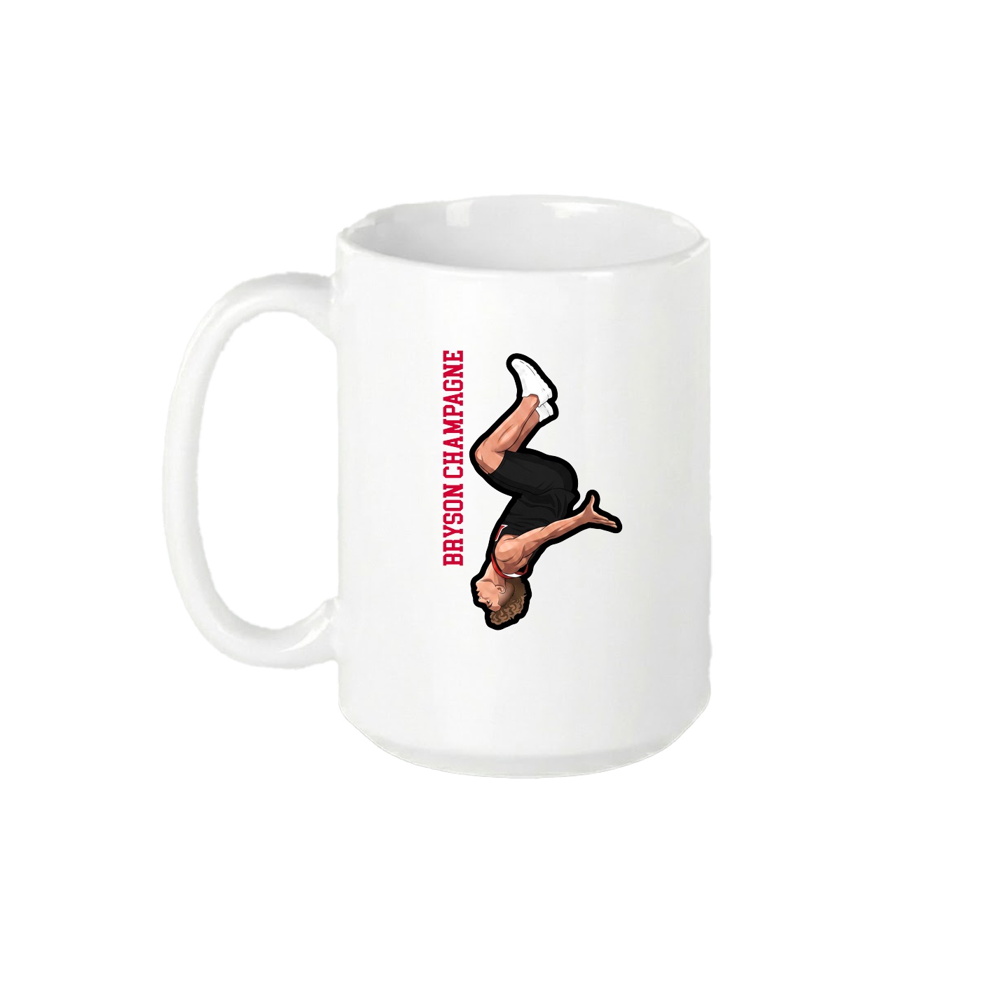 15oz Coffee Mug — Name Vertical in White
