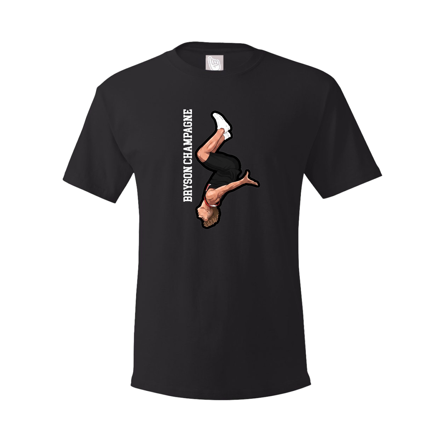 Youth Tee — Name Vertical in Black