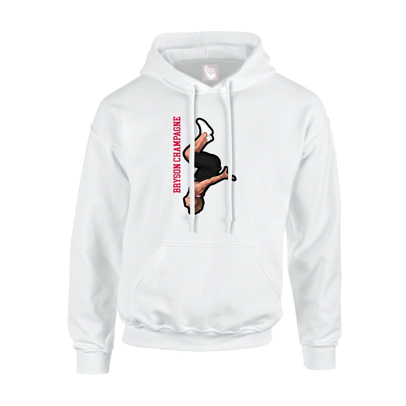 Hoodie — Name Vertical in White