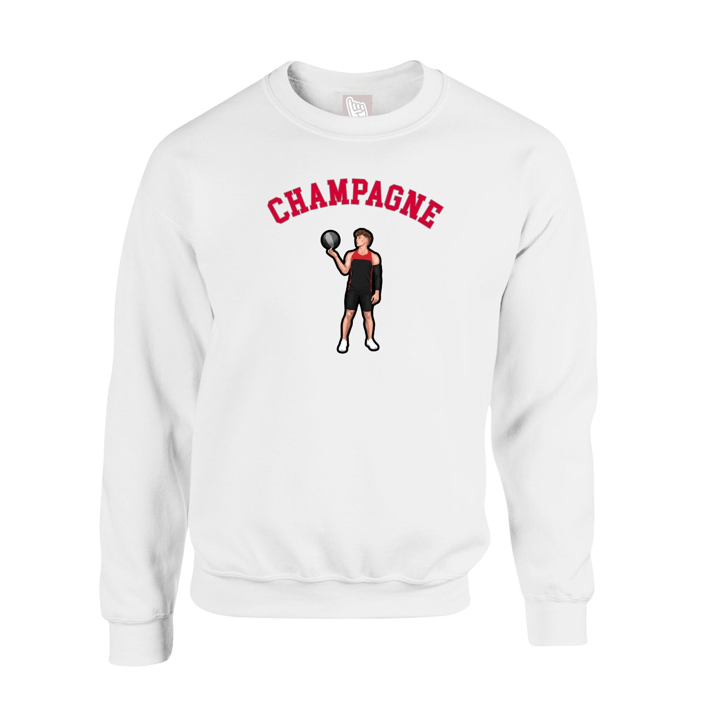 Fleece Crew — Shirsey Arch in White
