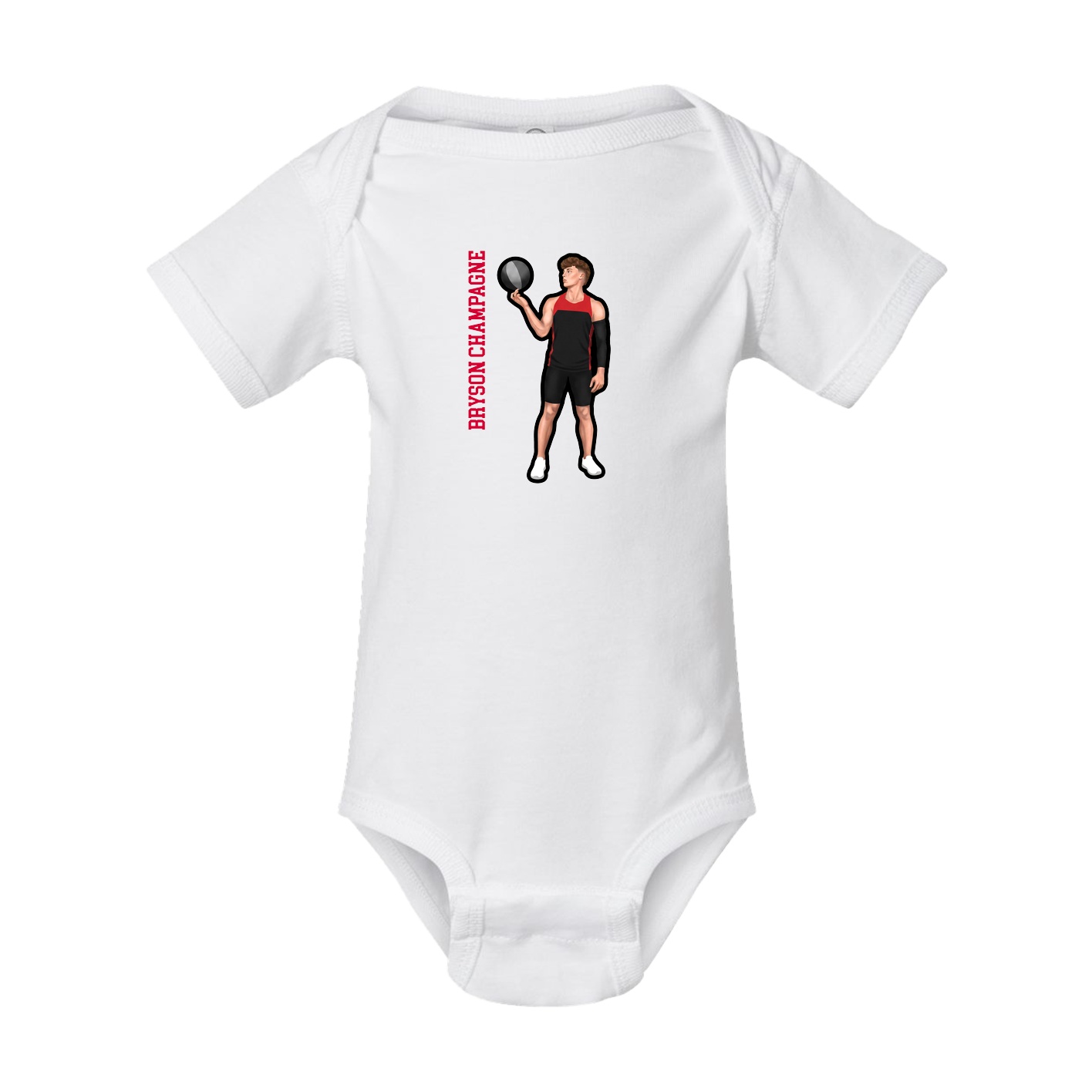 Baby Onesie — Name Vertical in White