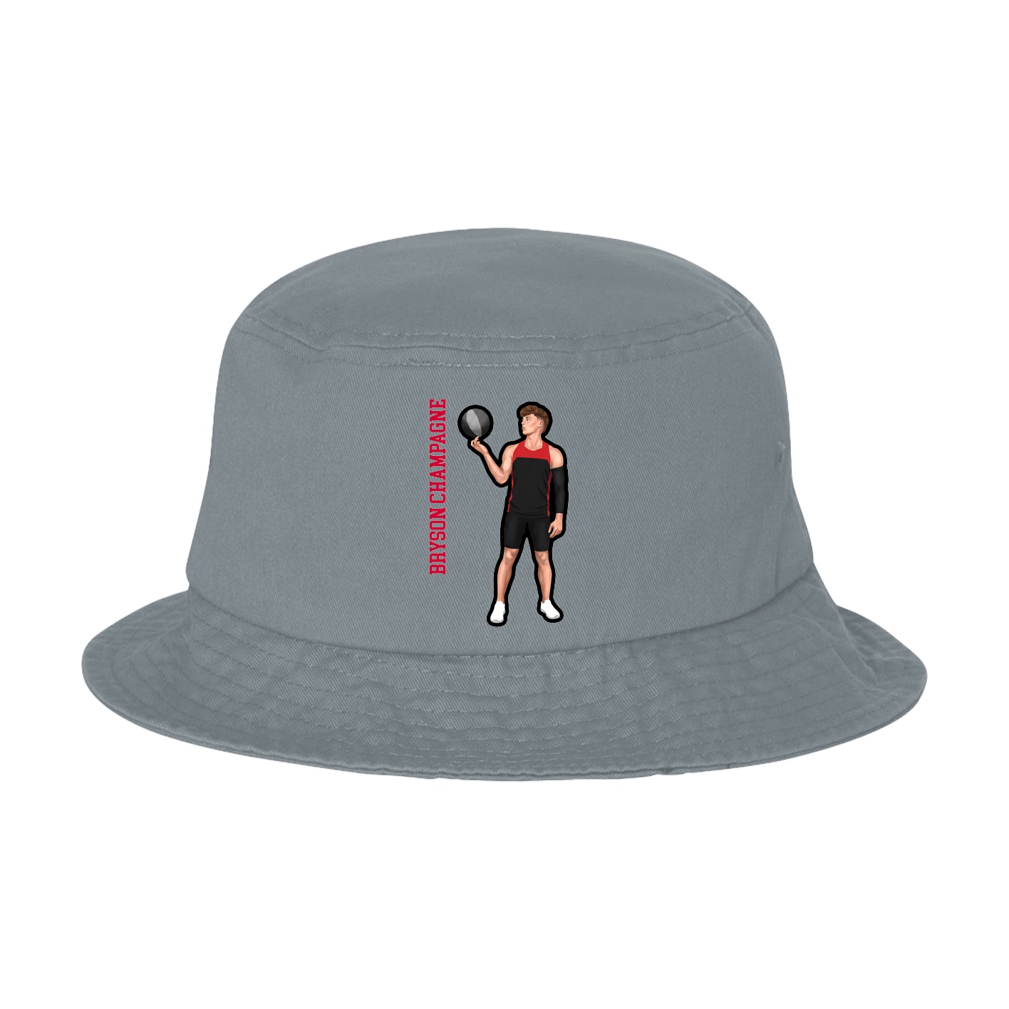 Bucket Cap — Name Vertical in Grey