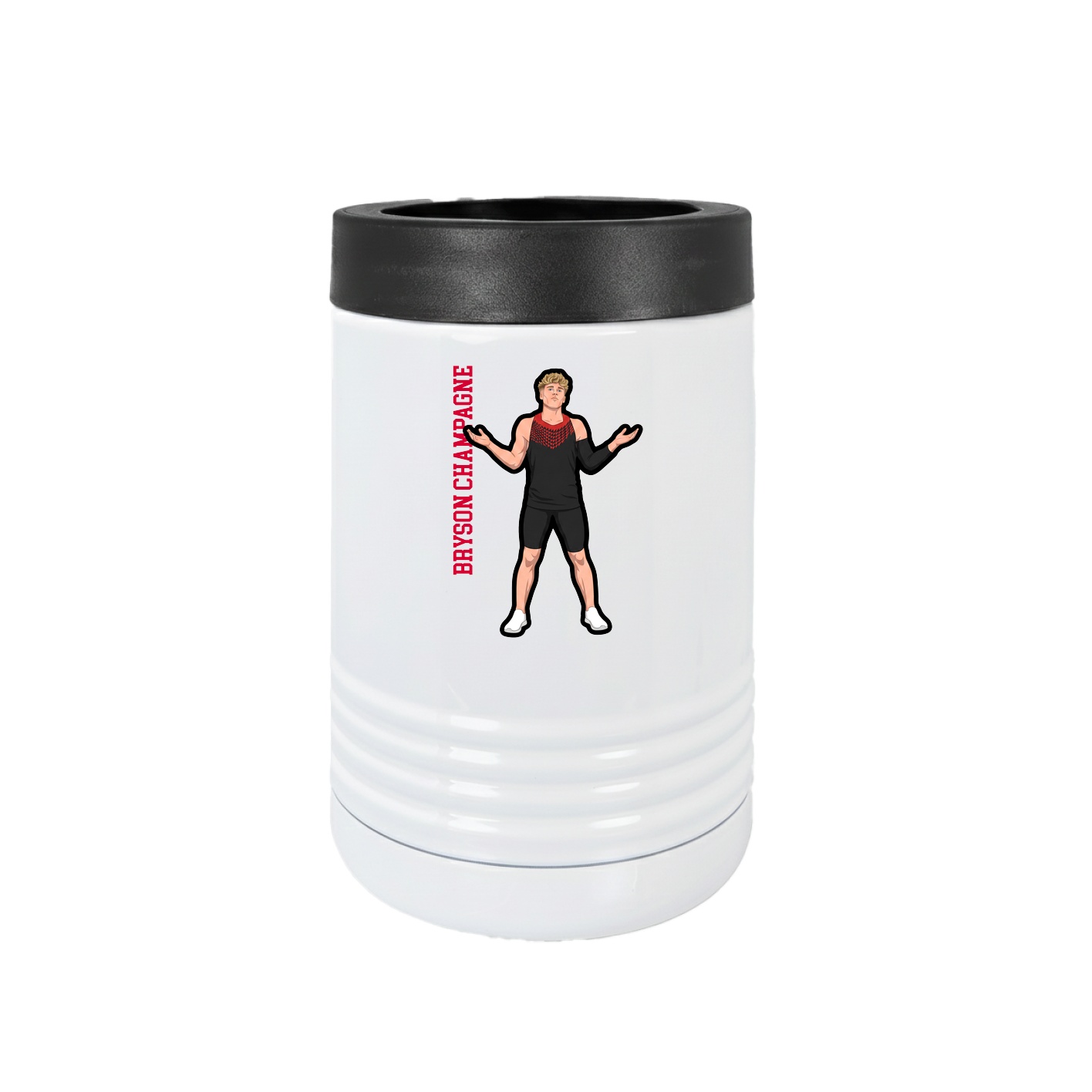 Beverage Holder — Name Vertical in White