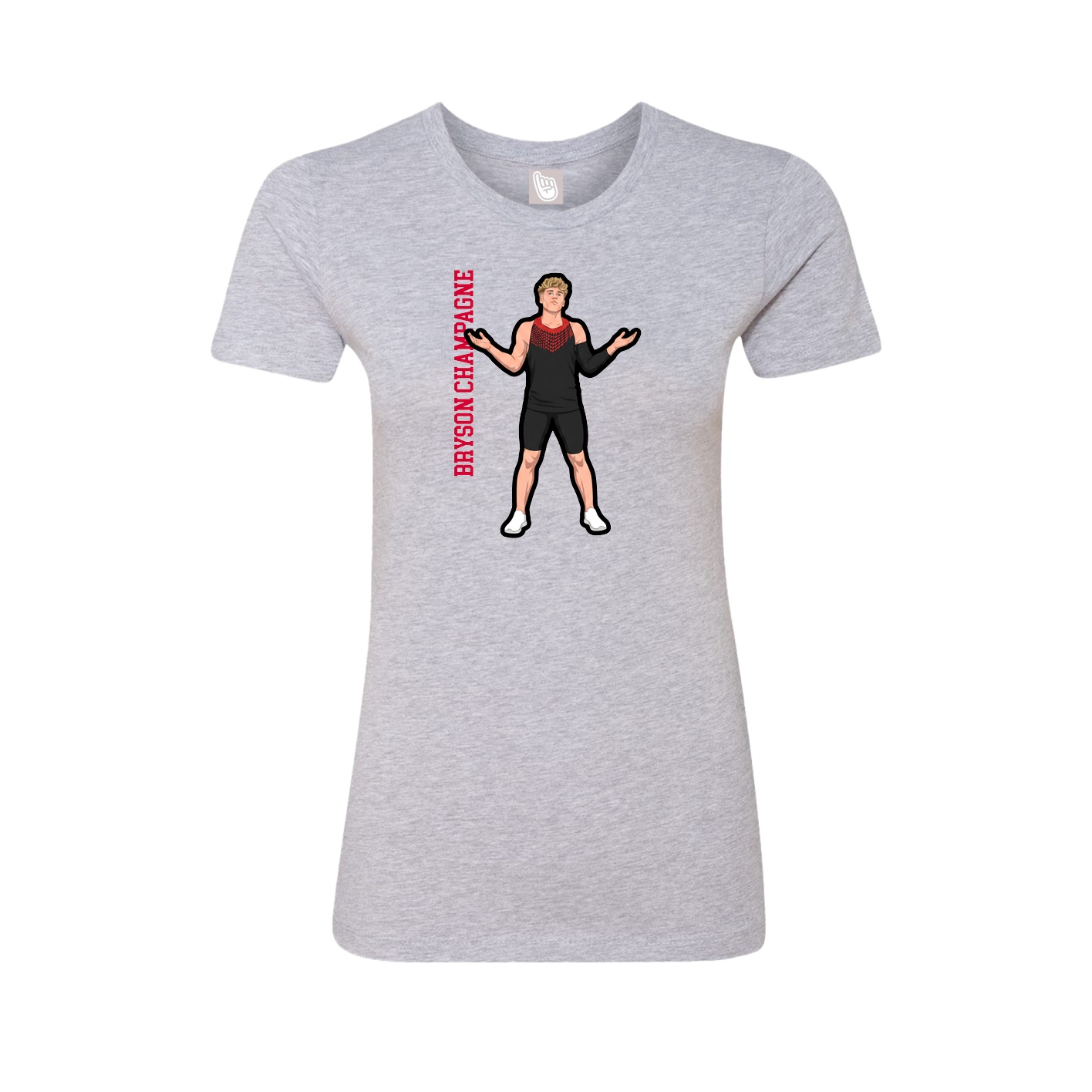 Womens Tee — Name Vertical in Grey