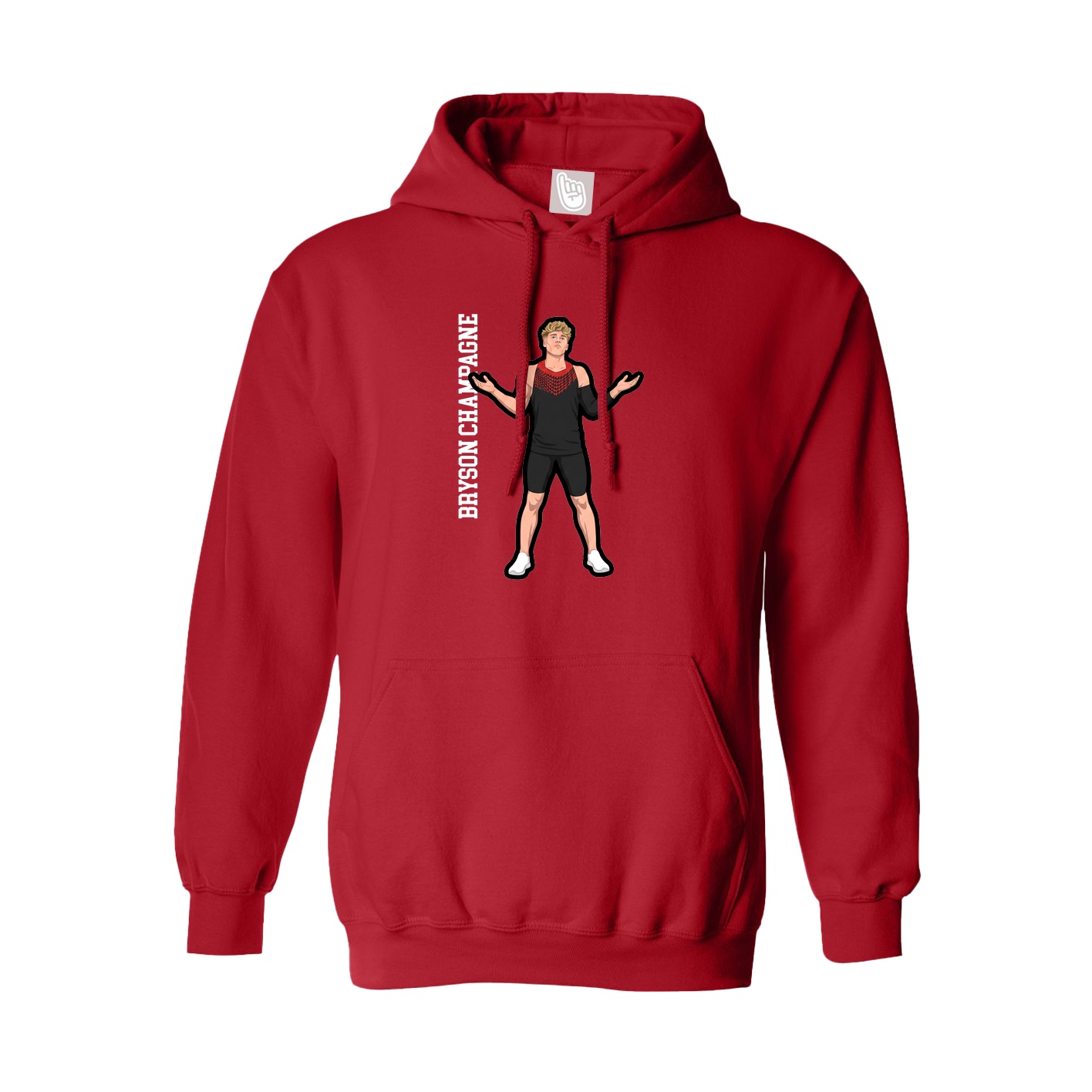 Hoodie — Name Vertical in Red