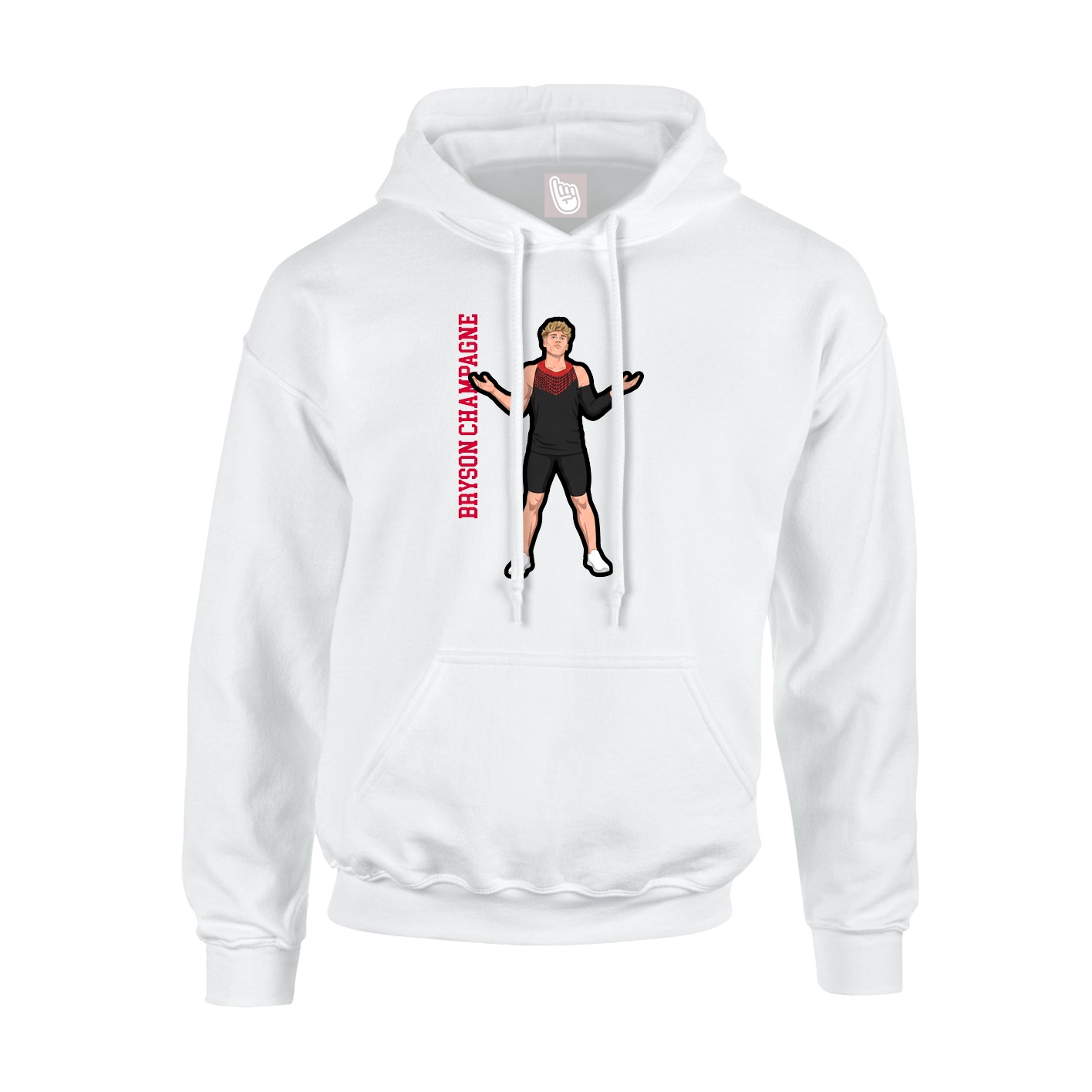 Youth Hoodie — Name Vertical in White