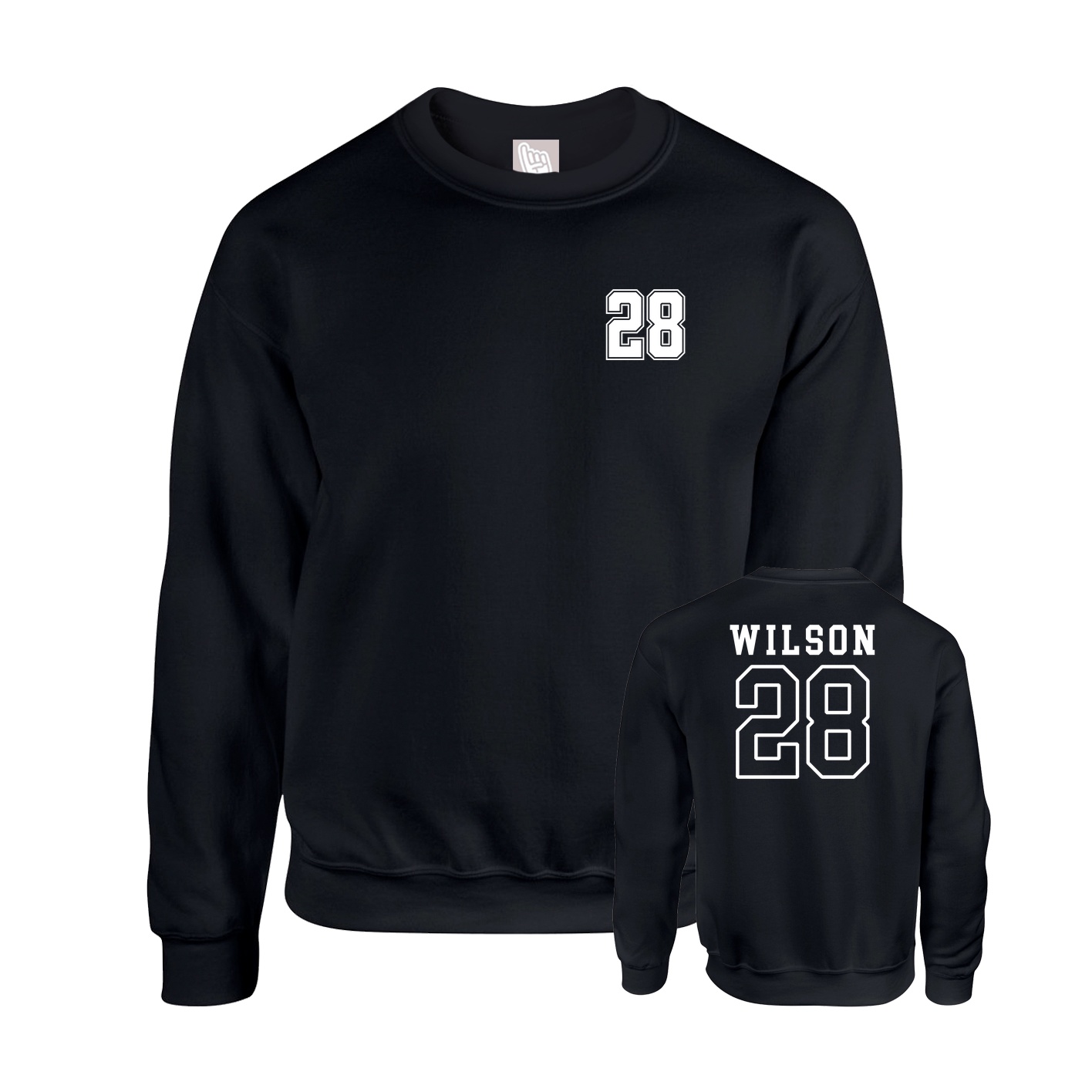 Fleece Crew — Chest Back in Black