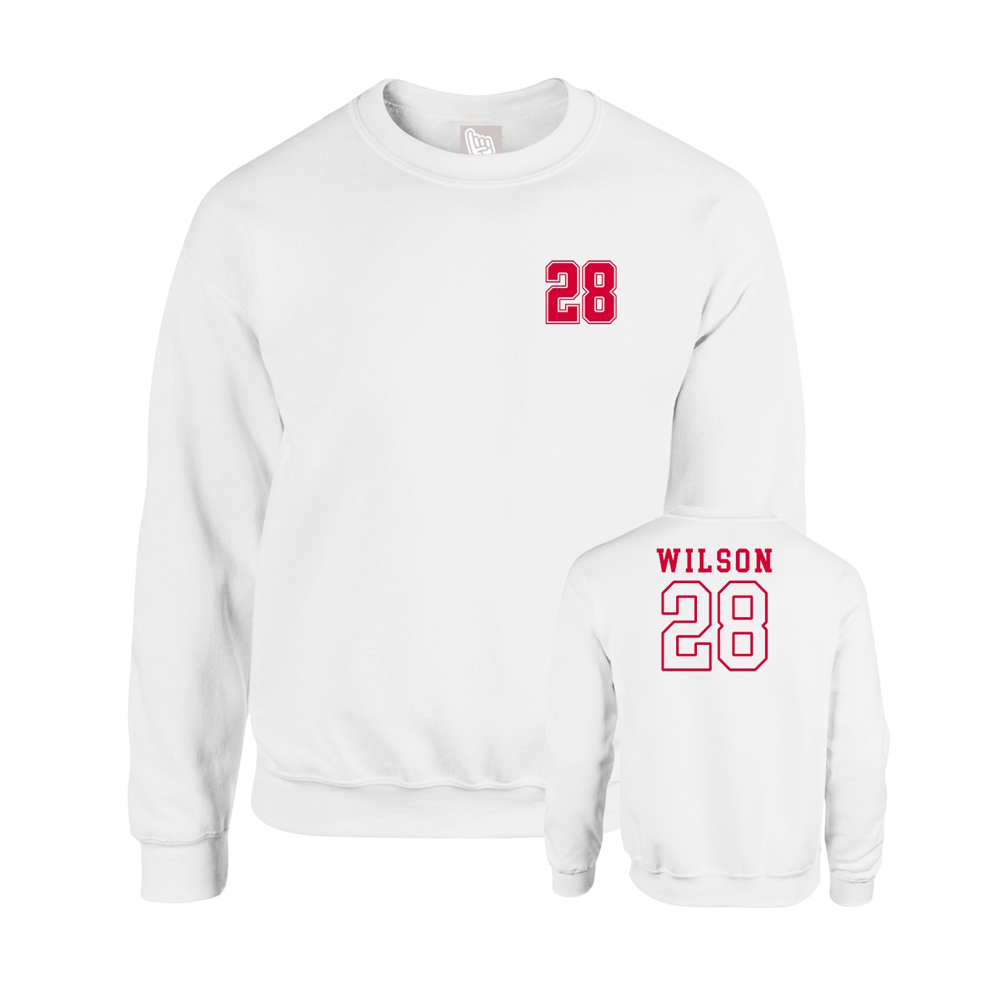 Fleece Crew — Chest Back in White