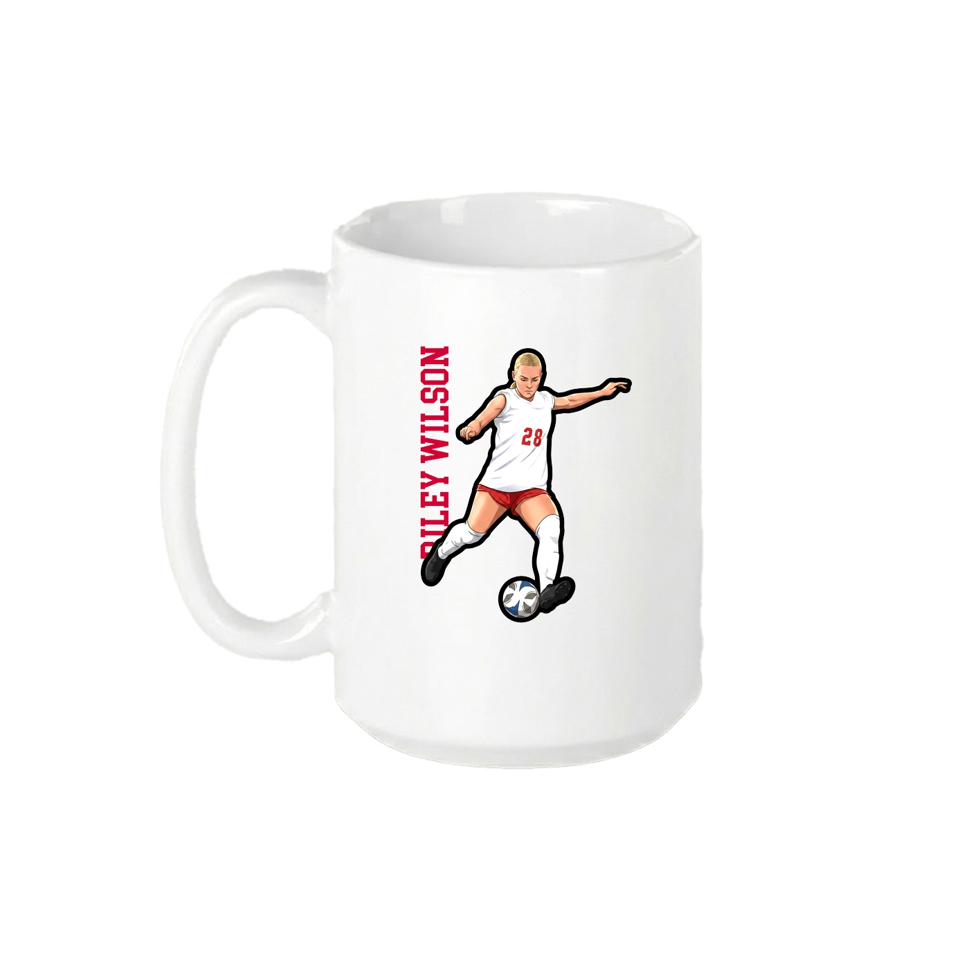 15oz Coffee Mug — Name Vertical in White