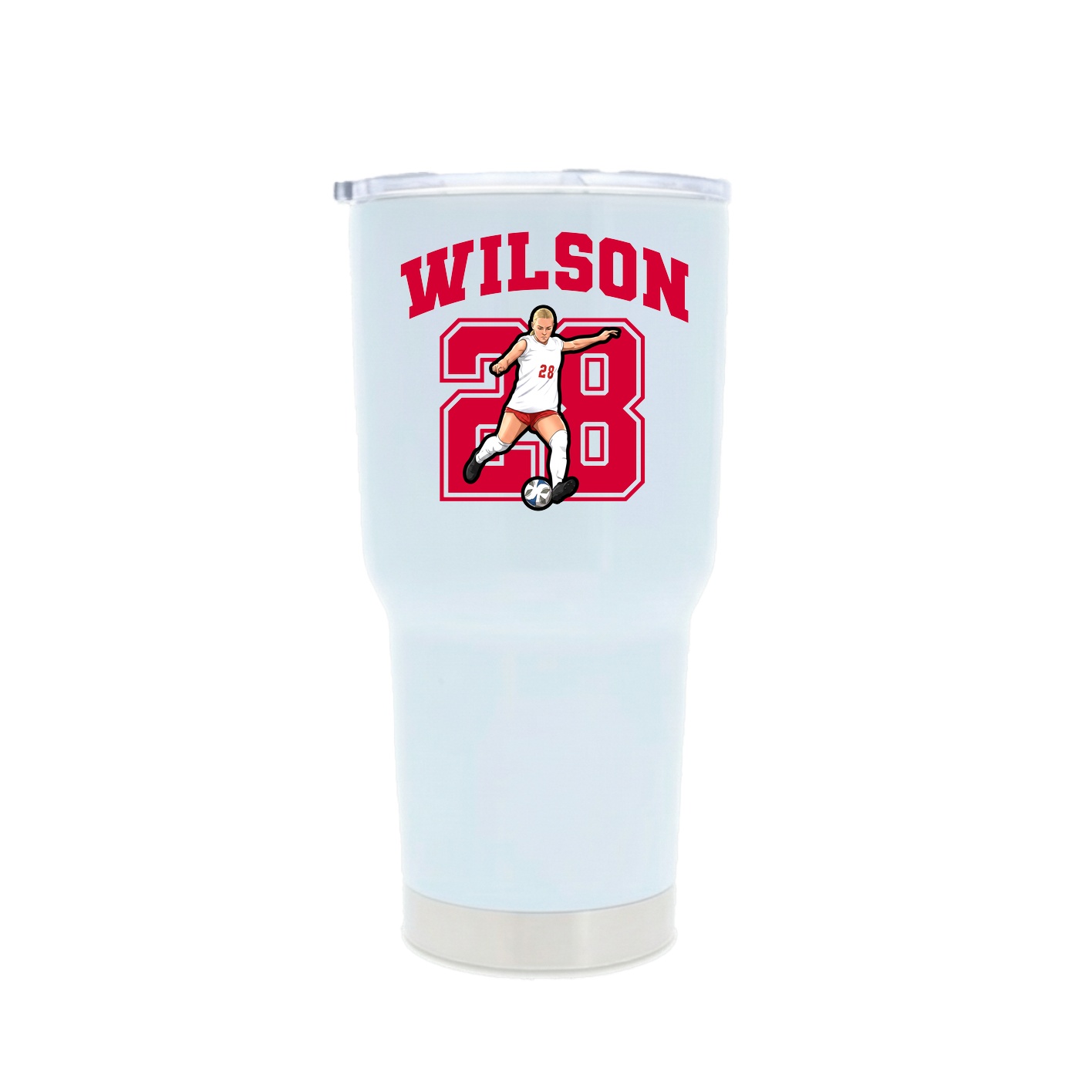 30oz Stainless Steel Tumbler — Number in White