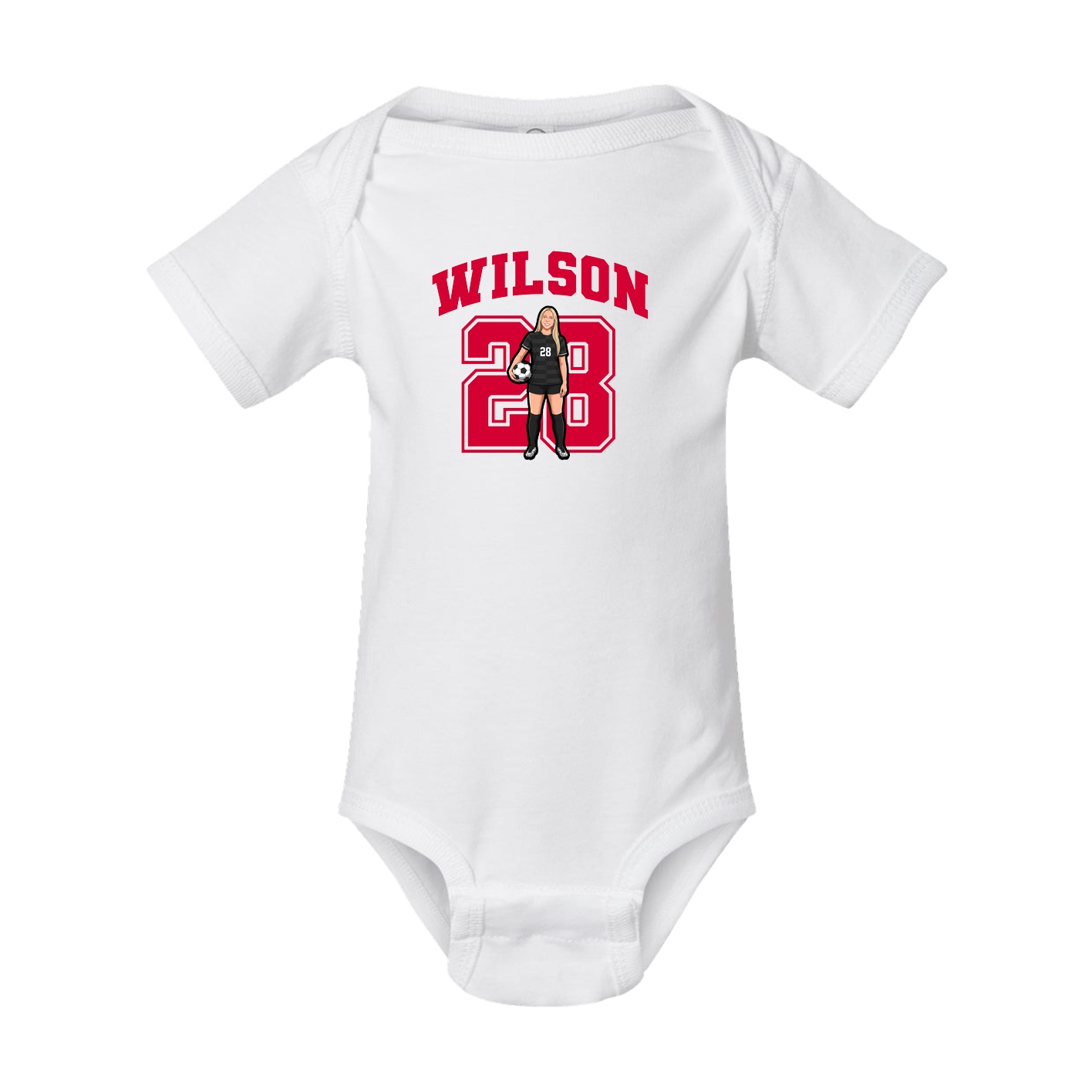 Baby Onesie — Number in White
