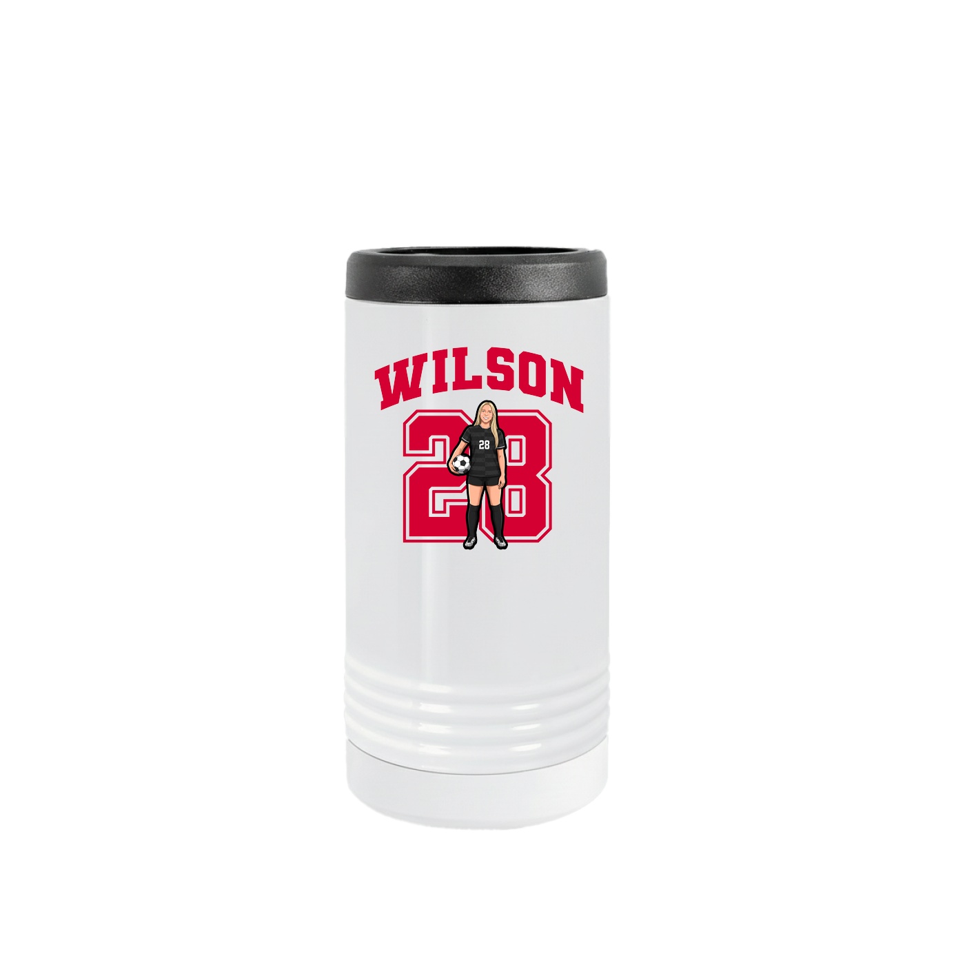 Slim Beverage Holder — Number in White
