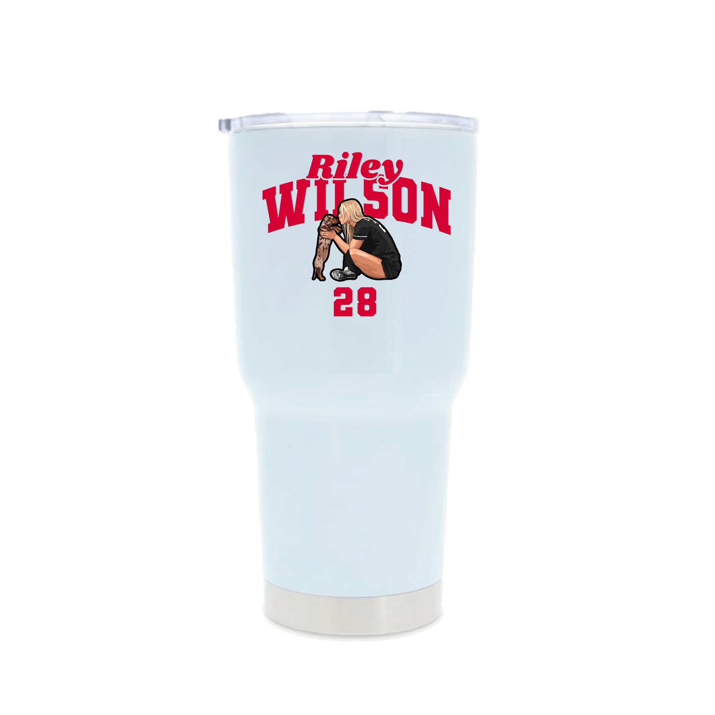 30oz Stainless Steel Tumbler — Signature Arch in White