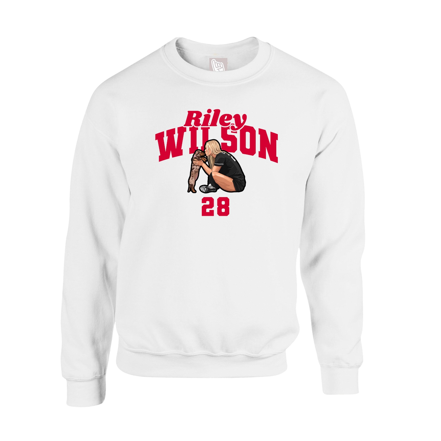 Fleece Crew — Signature Arch in White