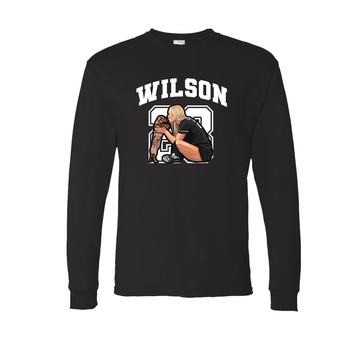 Long Sleeve Tee — Number in Black