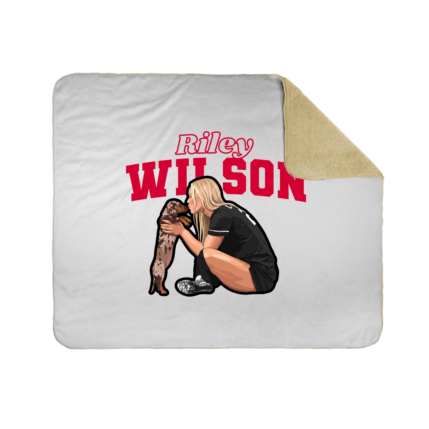 Throw Blanket — Name Arch in White