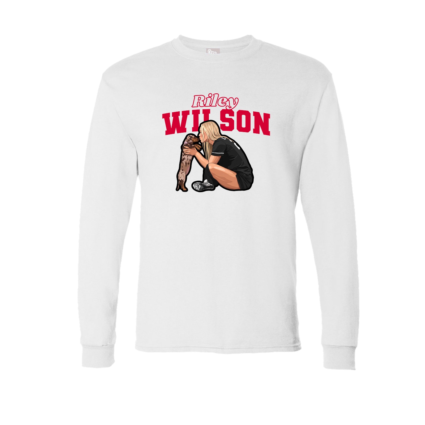 Long Sleeve Tee — Name Arch in White