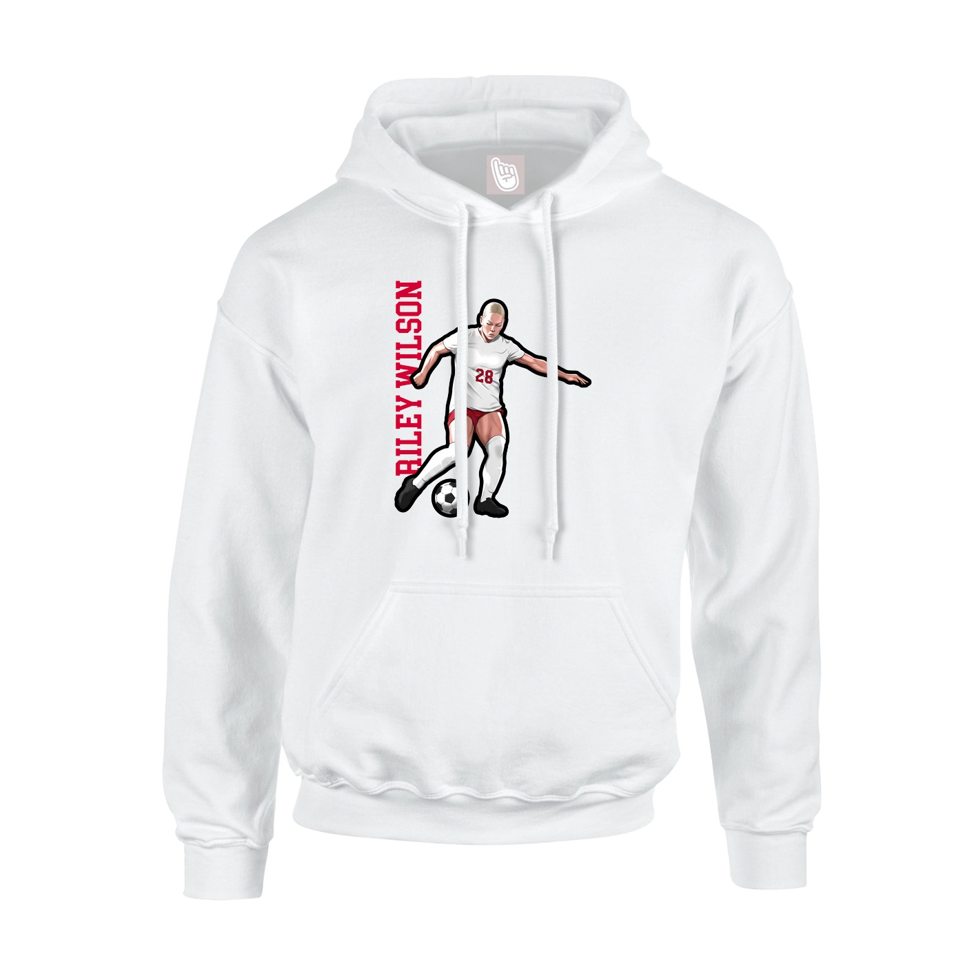 Hoodie — Name Vertical in White