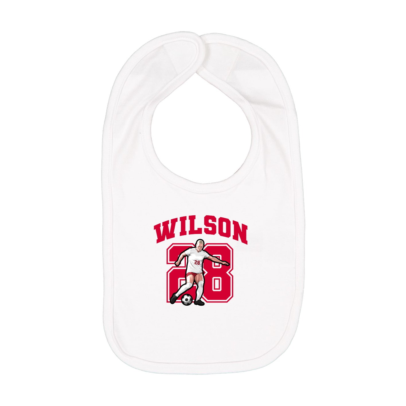 Infant Bib — Number in White