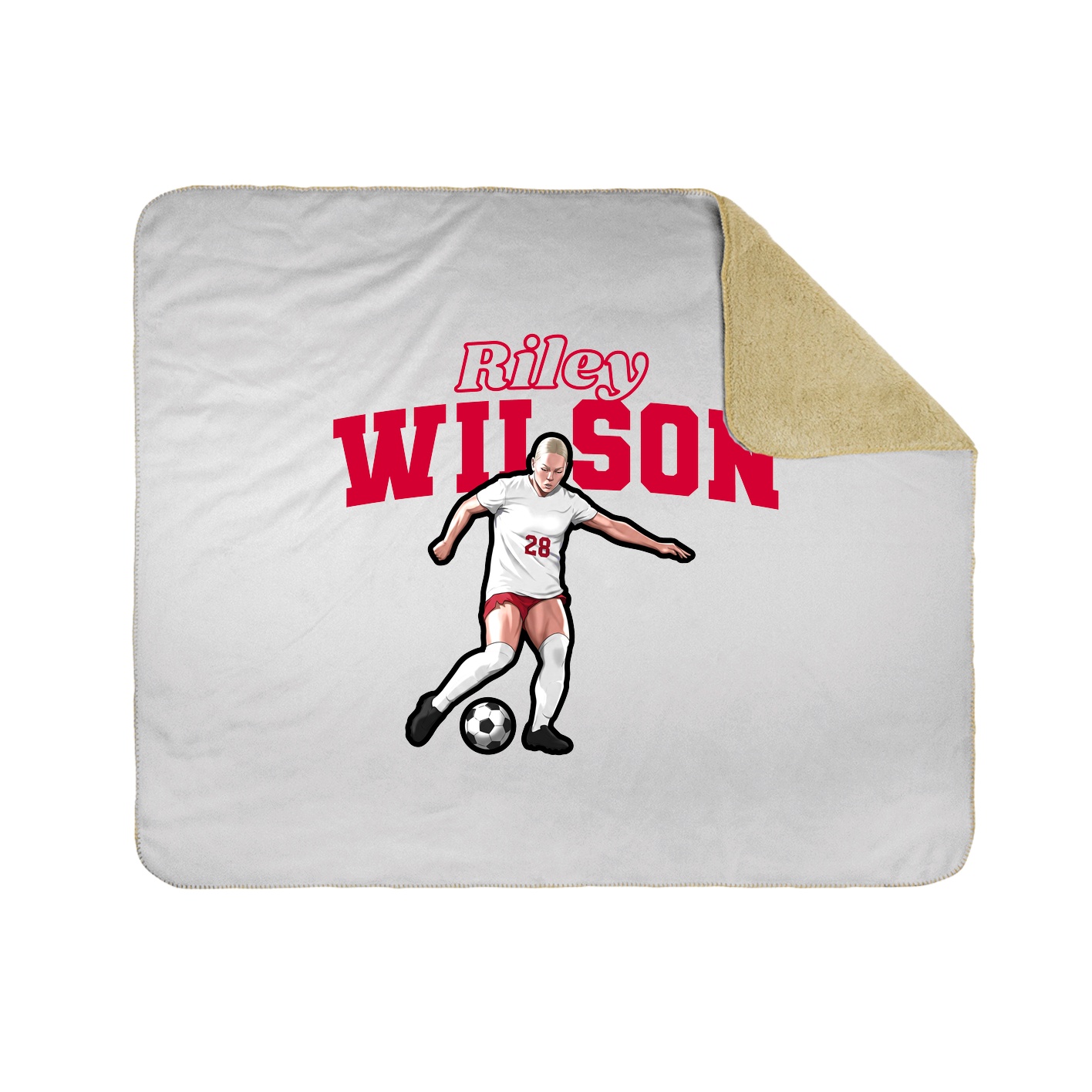 Throw Blanket — Name Arch in White