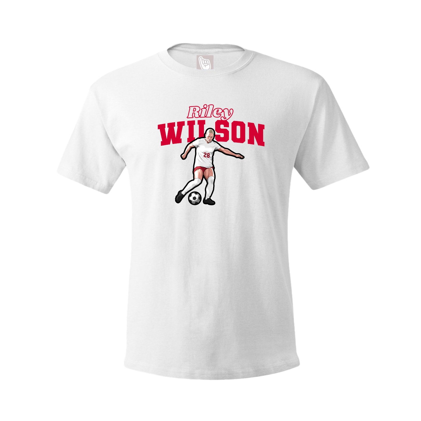 Youth Tee — Name Arch in White