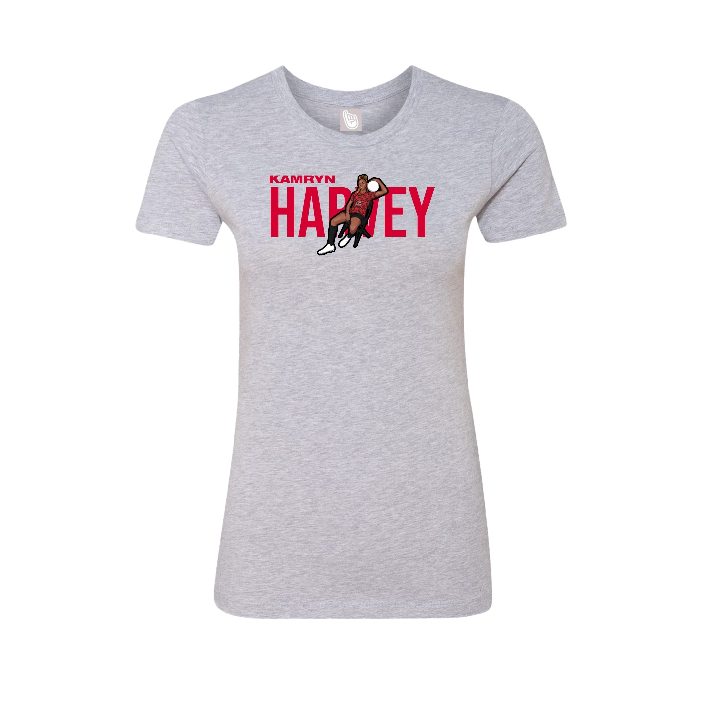 Fitted Women's Tee — Player Name in Grey