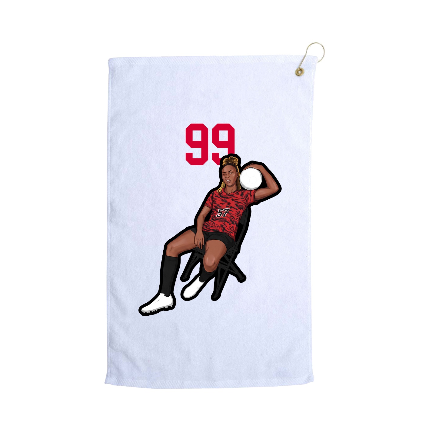 Golf Towel — Number Top in White