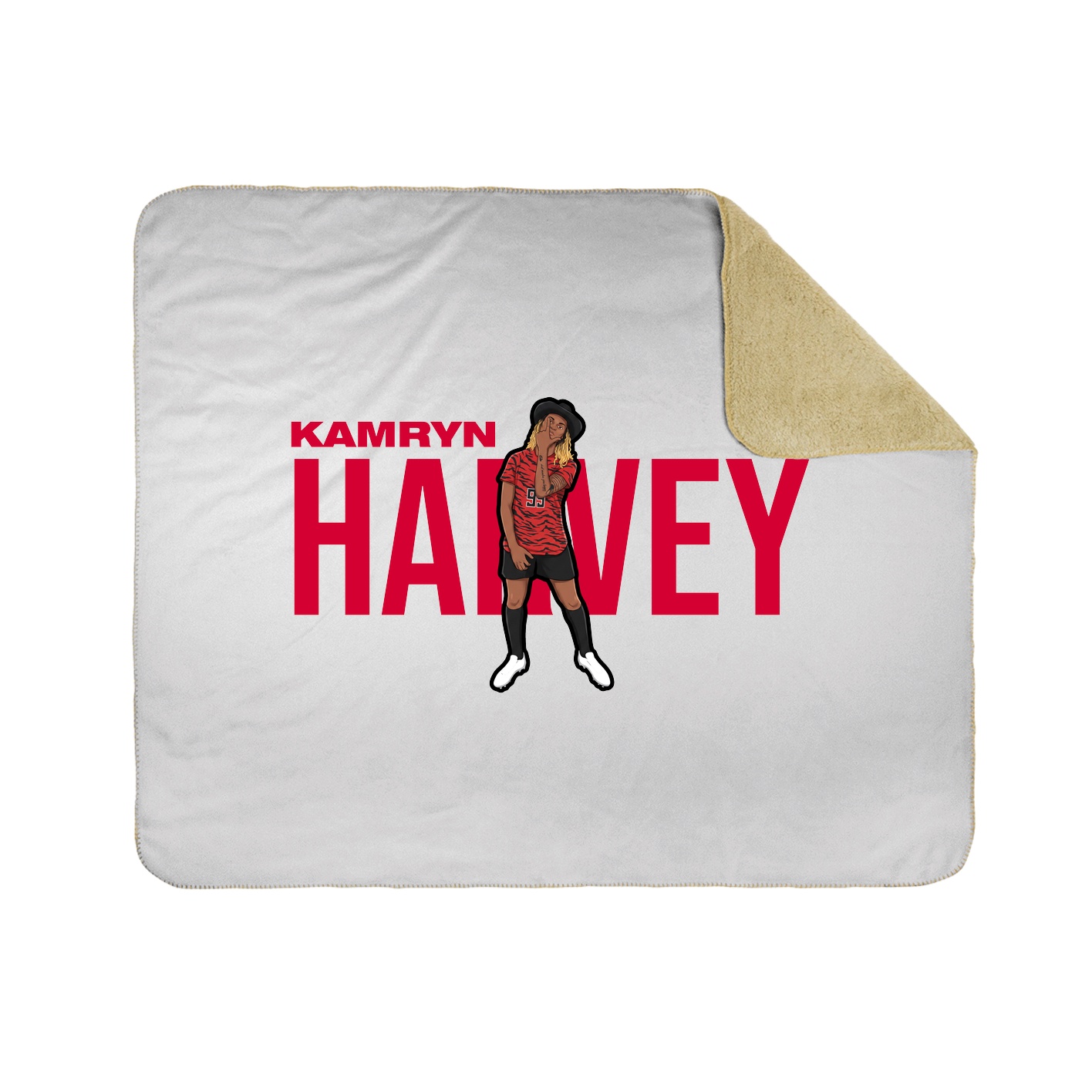 Throw Blanket — Player Name in White