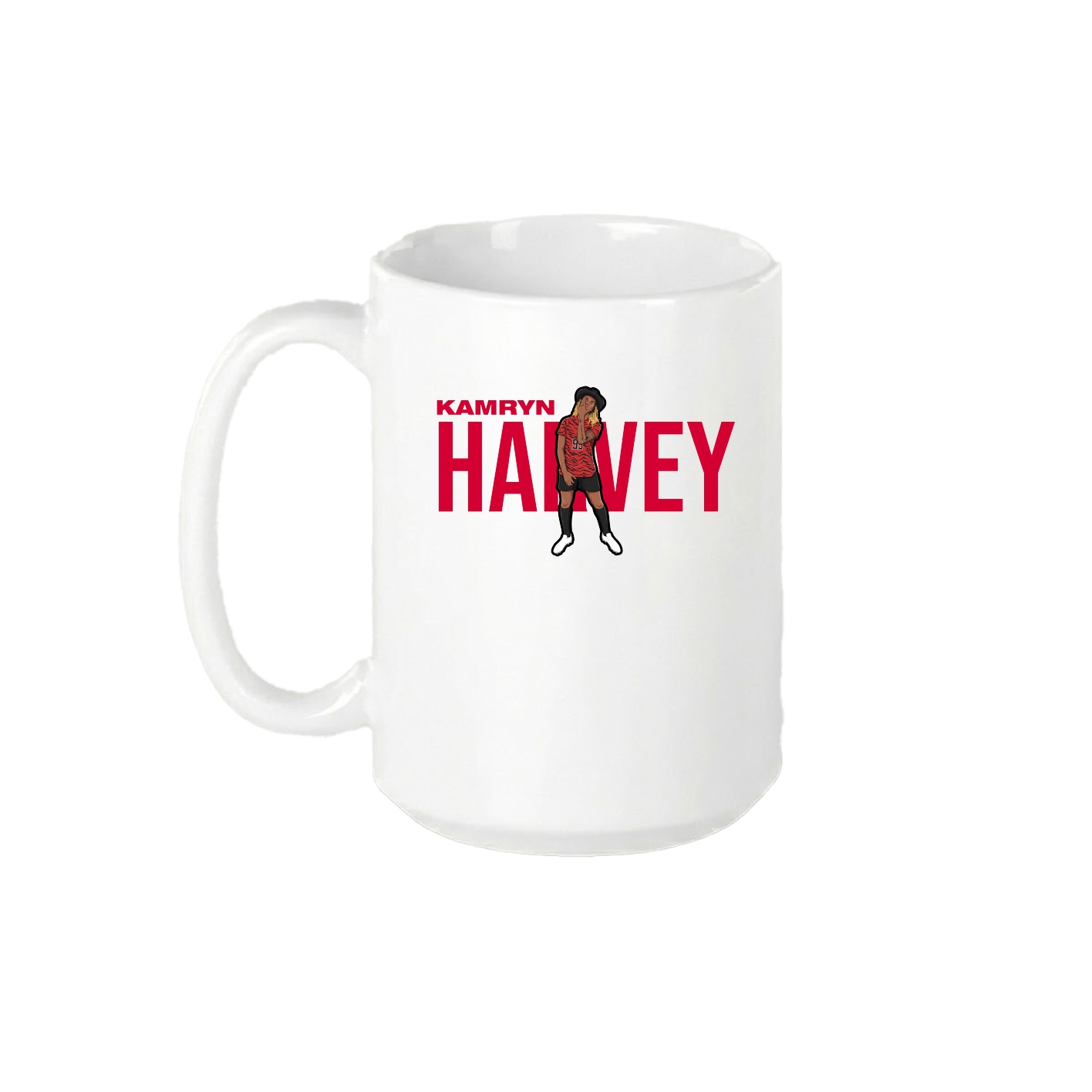 15oz Coffee Mug — Player Name in White
