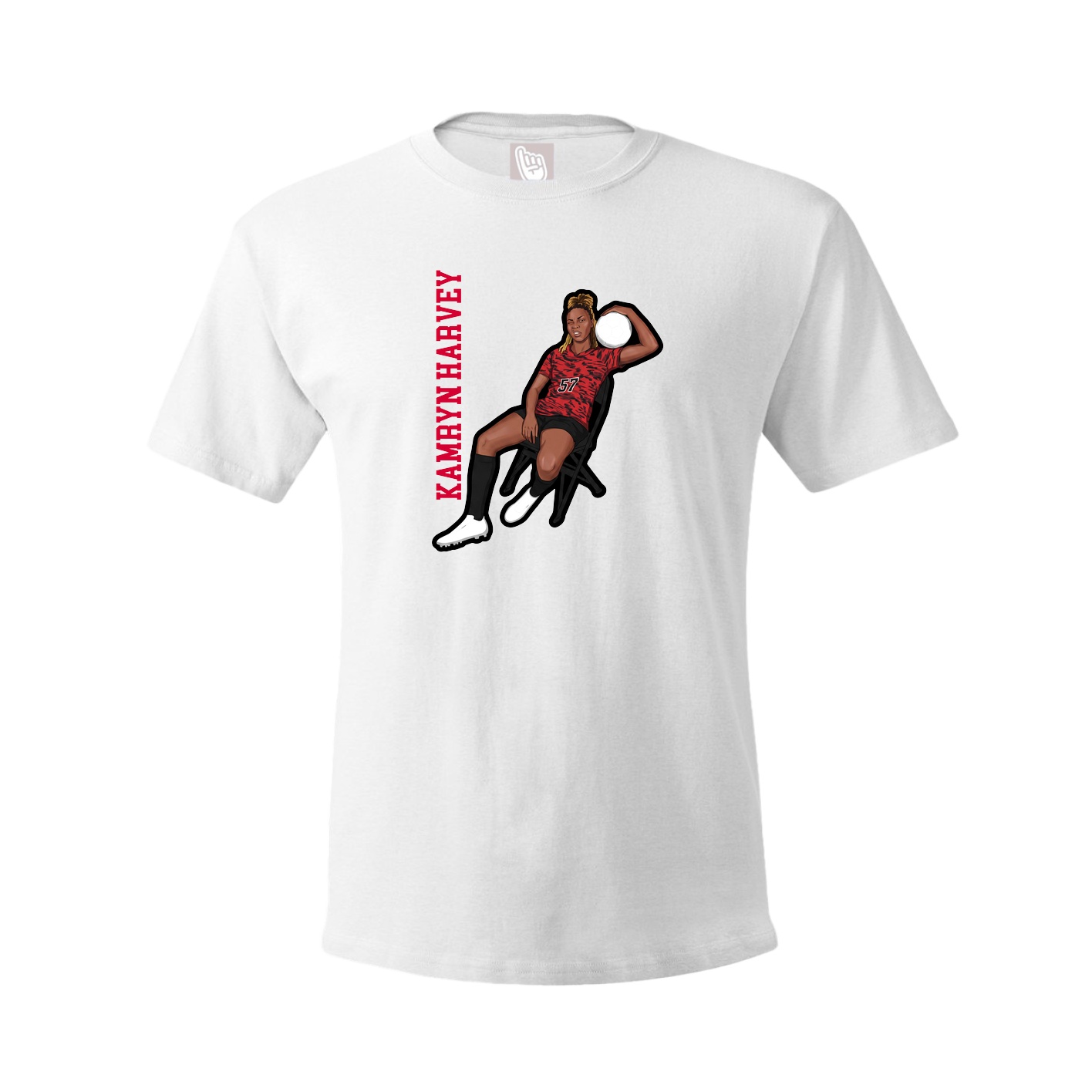 Youth Tee — Name Vertical in White