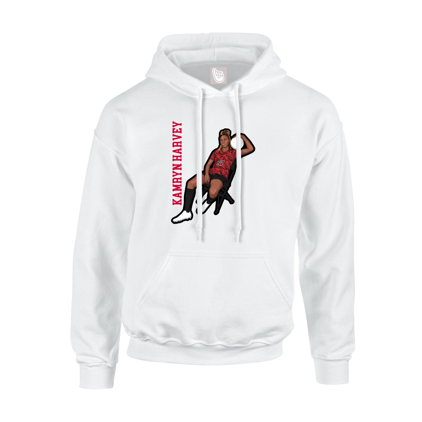 Hoodie — Name Vertical in White