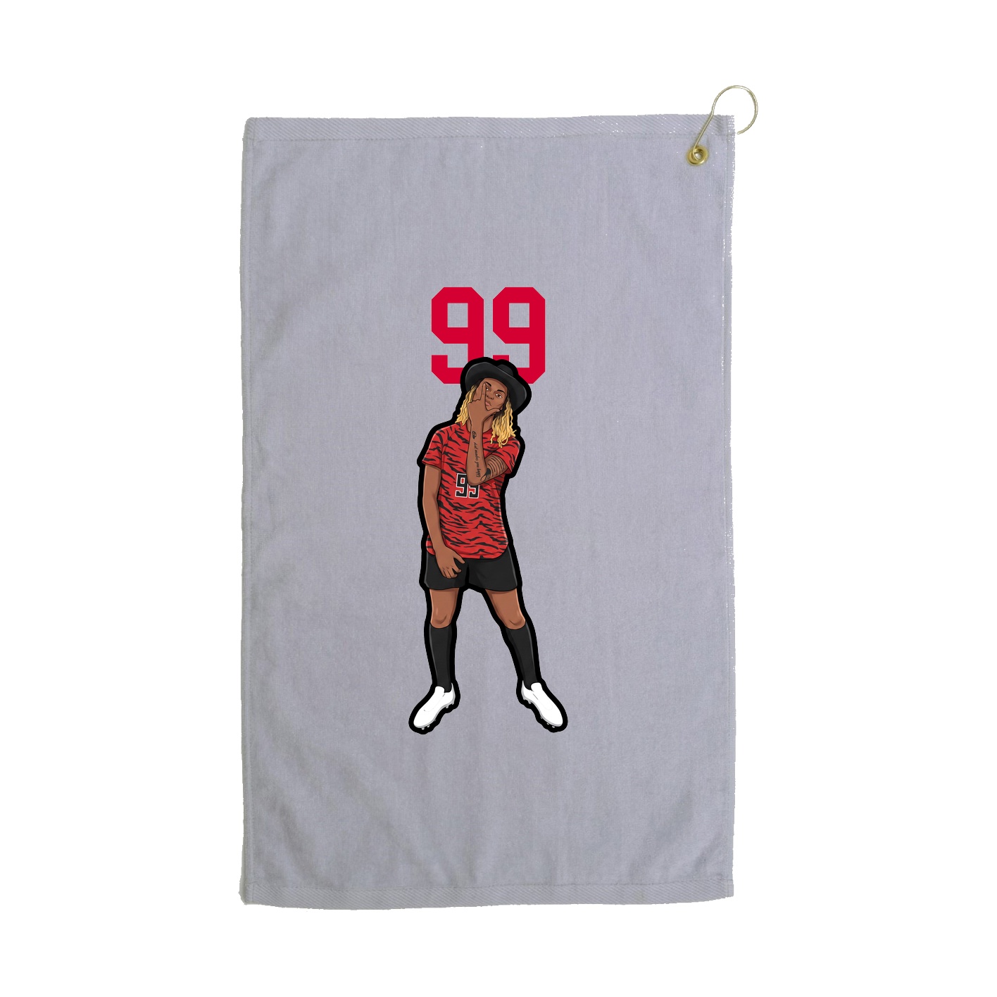 Golf Towel — Number Top in Grey