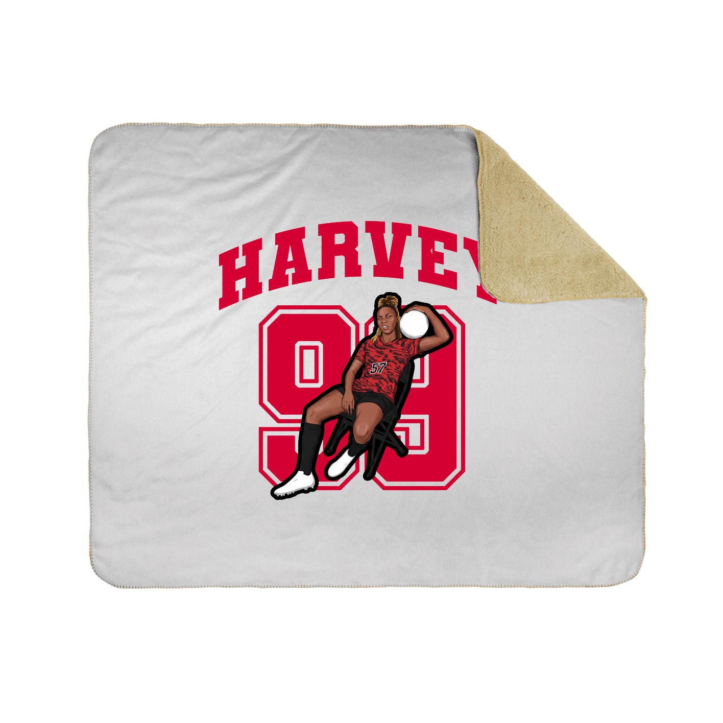 Throw Blanket — Number in White