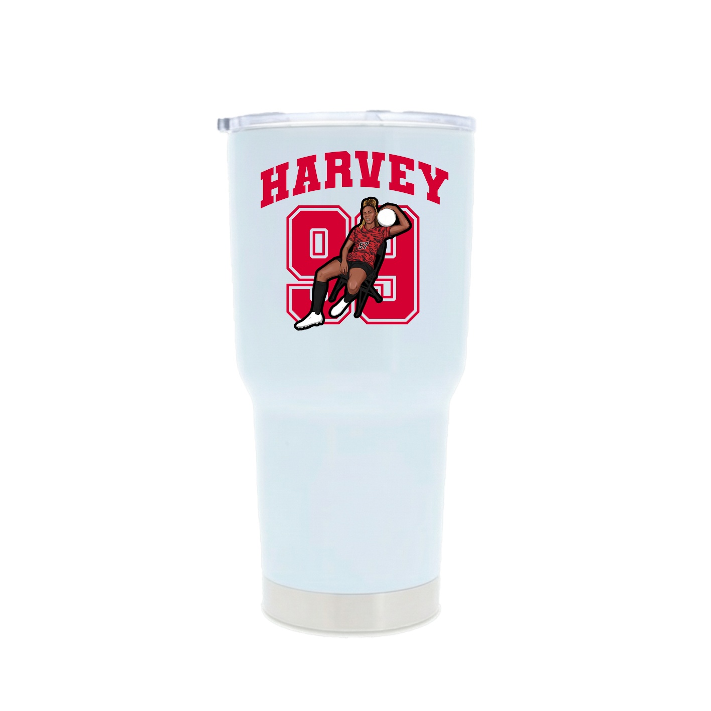 30oz Stainless Steel Tumbler — Number in White