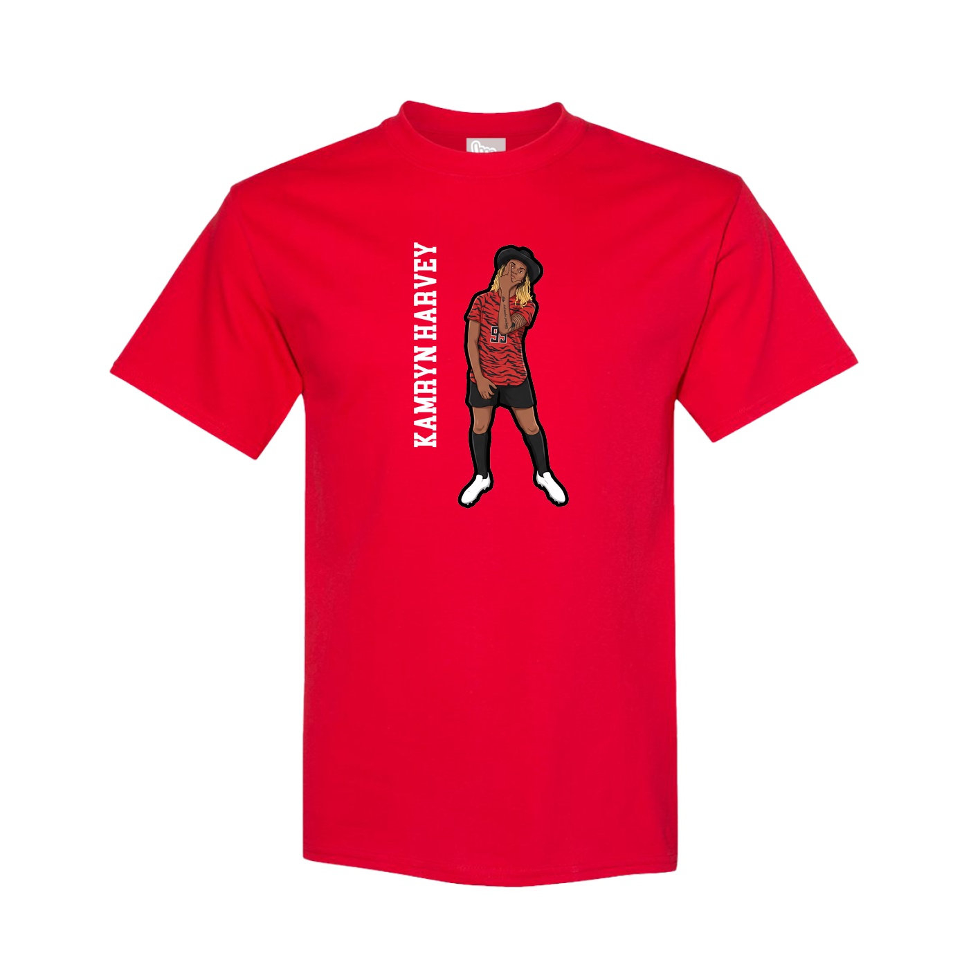 Youth Tee — Name Vertical in Red