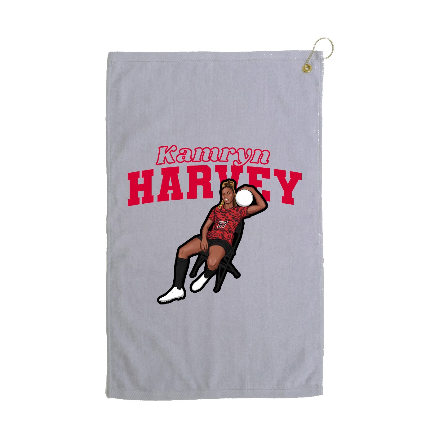 Golf Towel — Name Arch in Grey
