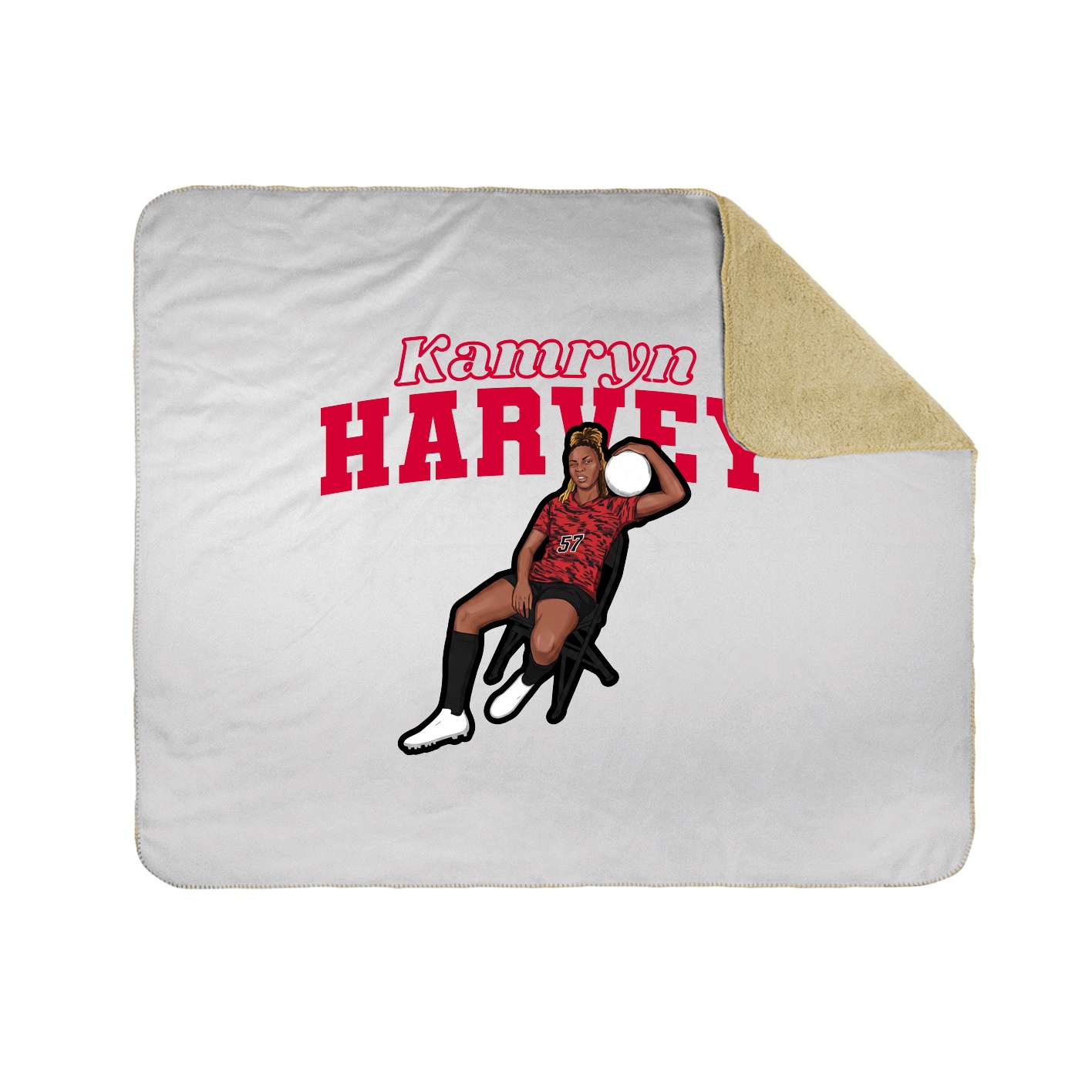 Throw Blanket — Name Arch in White