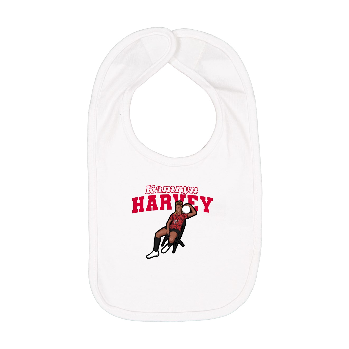 Infant Bib — Name Arch in White