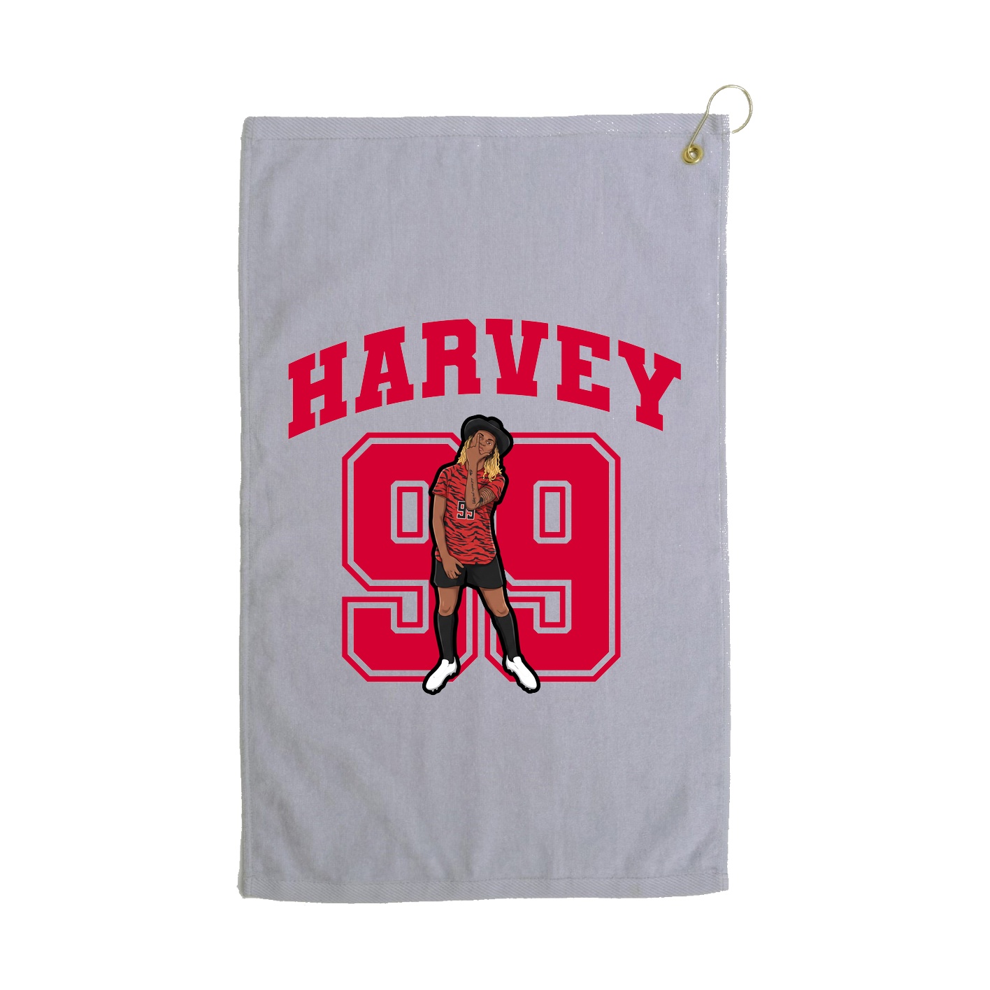 Golf Towel — Number in Grey