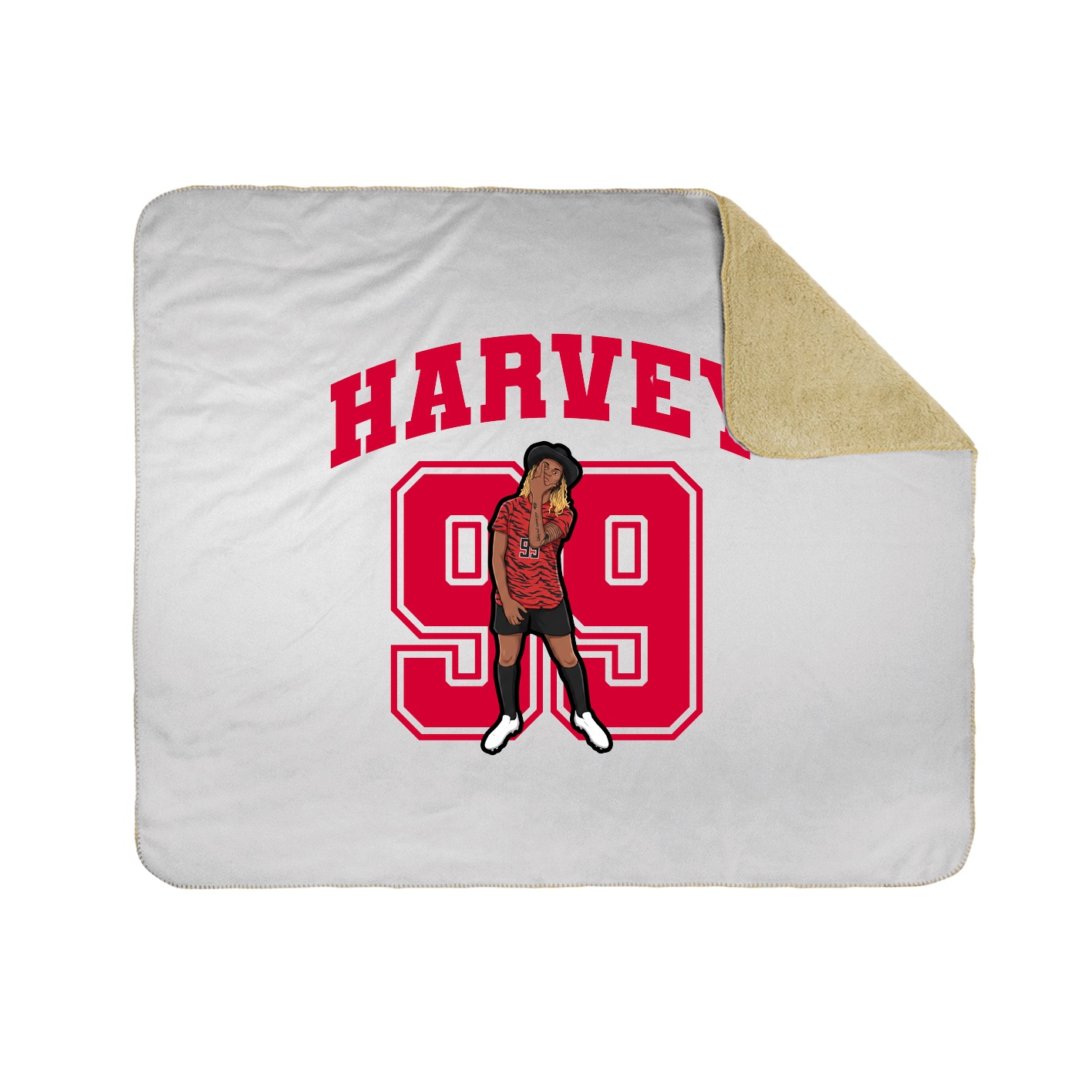 Throw Blanket — Number in White
