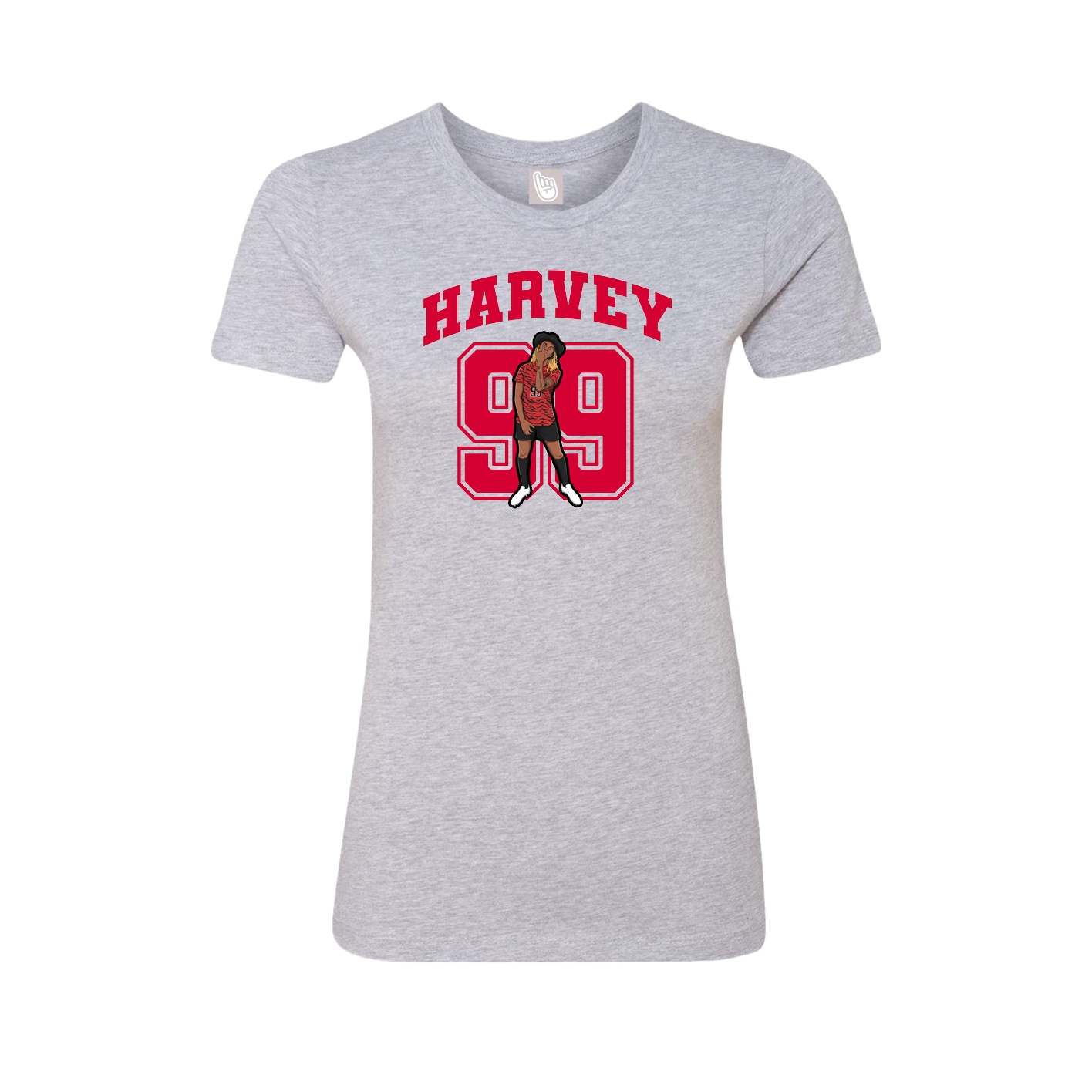 Fitted Women's Tee — Number in Grey