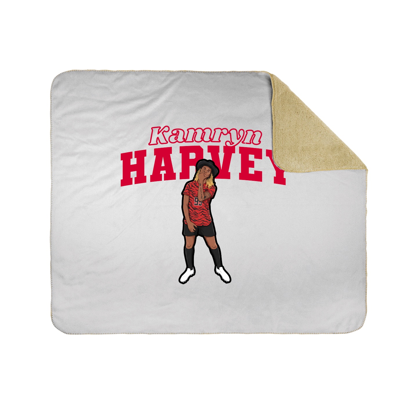Throw Blanket — Name Arch in White