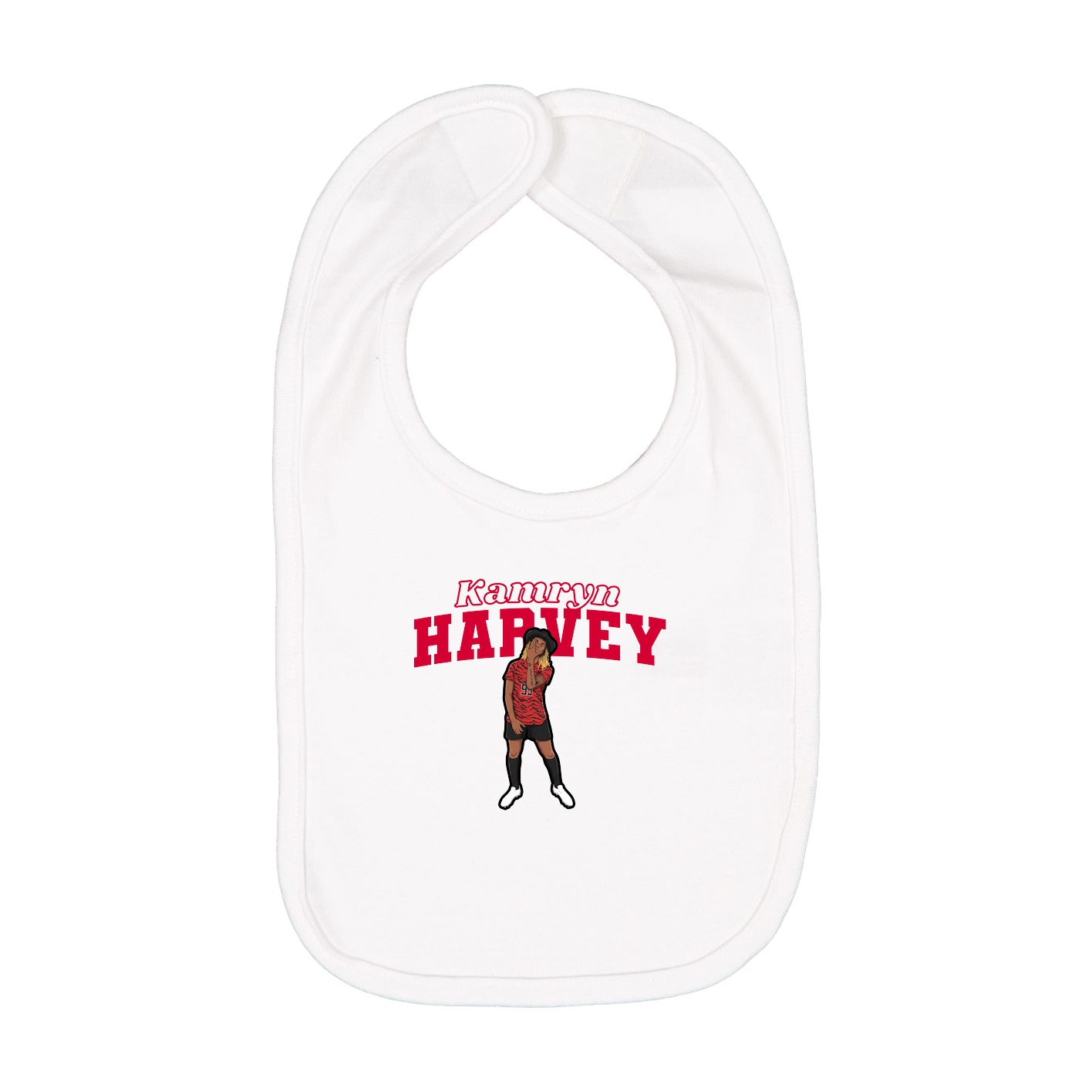 Infant Bib — Name Arch in White