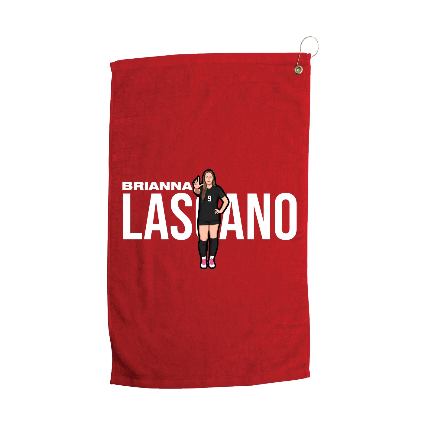 Golf Towel — Player Name in Red
