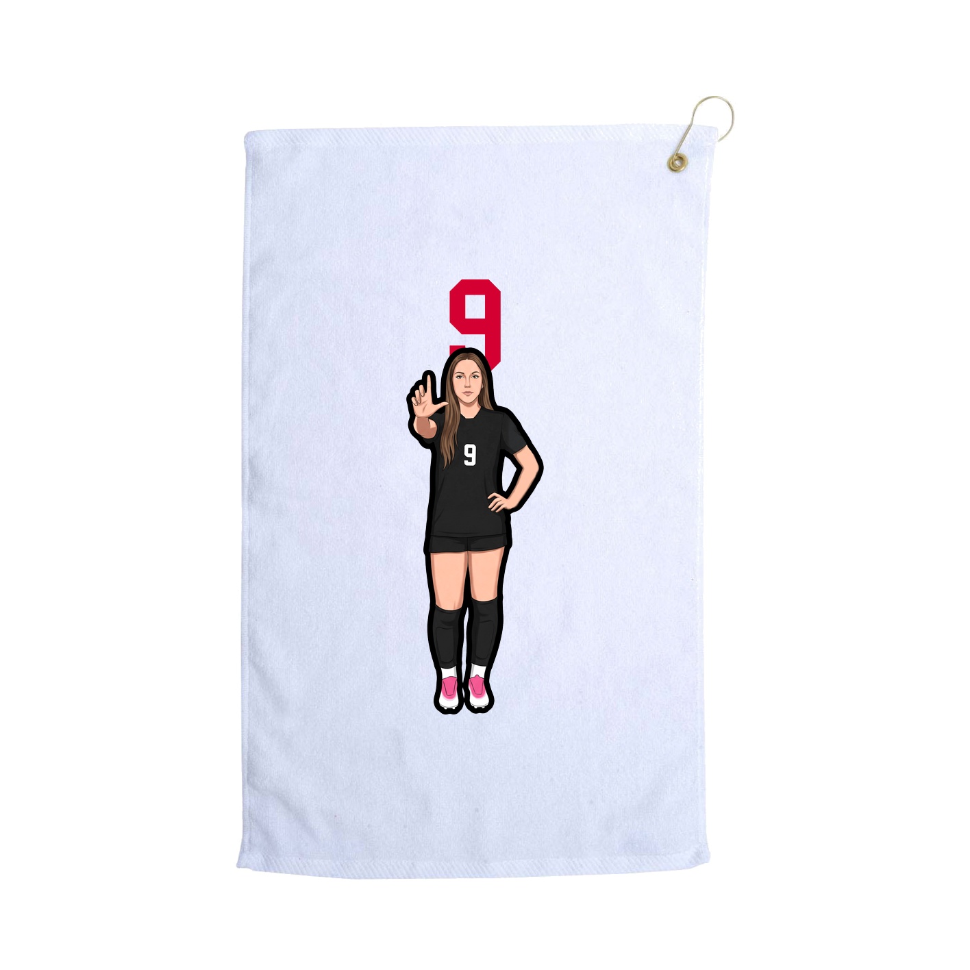 Golf Towel — Number Top in White