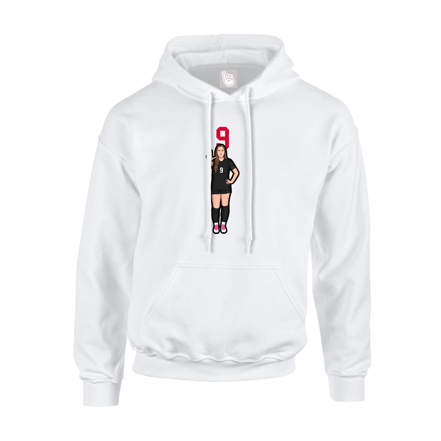 Youth Hoodie — Number Top in White