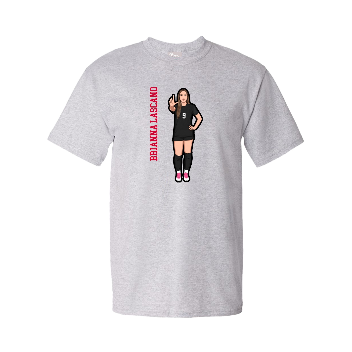 Tee — Name Vertical in Grey