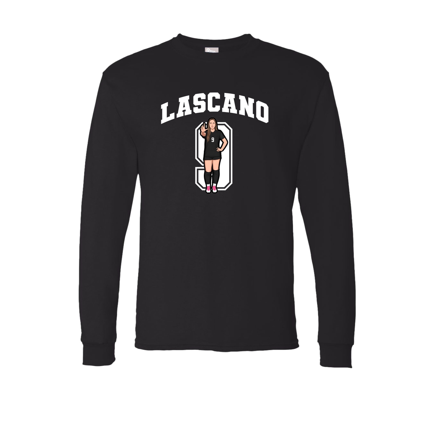 Long Sleeve Tee — Number in Black